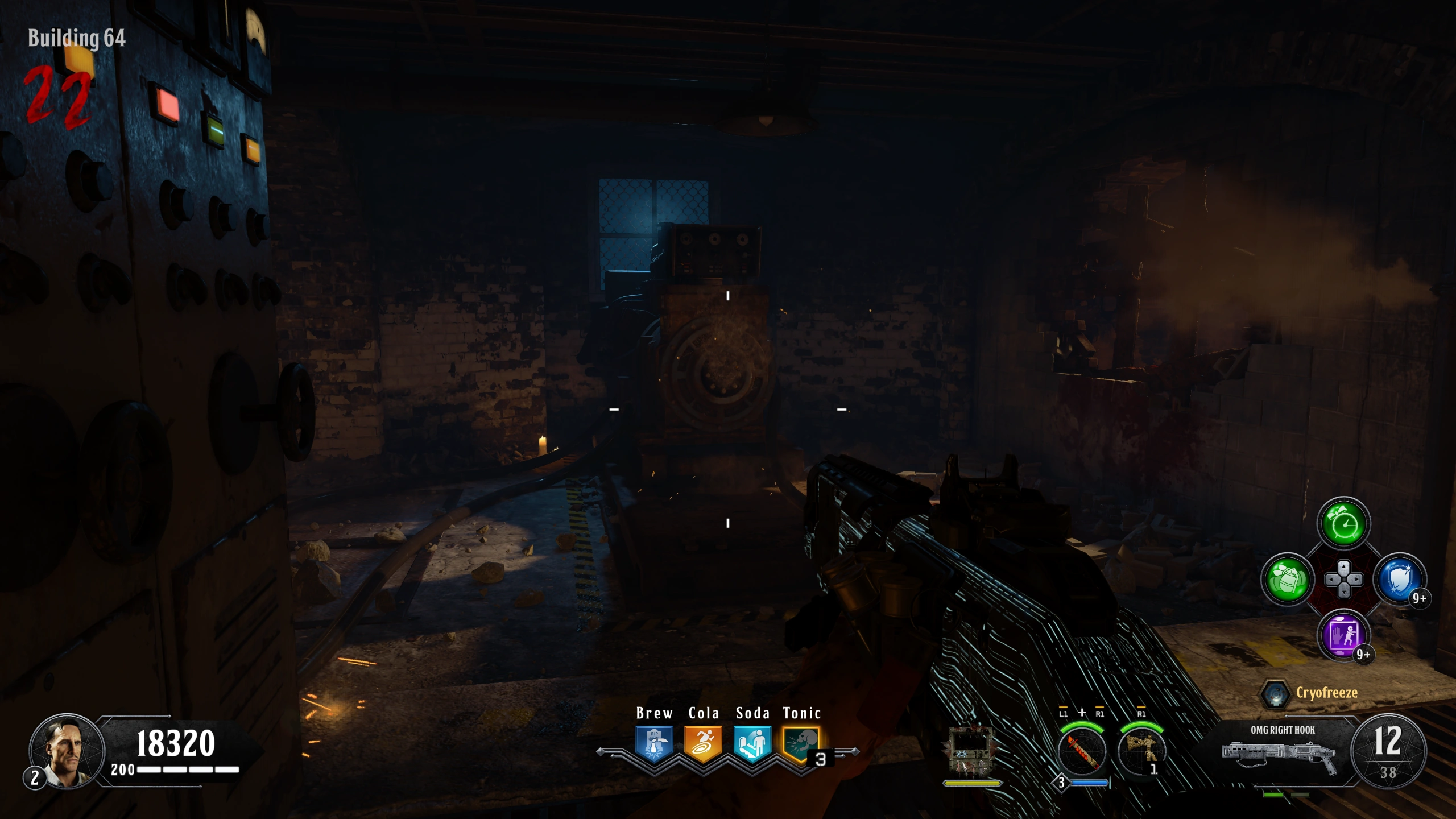 Building 64: the sparking generator starts the Simon sequence