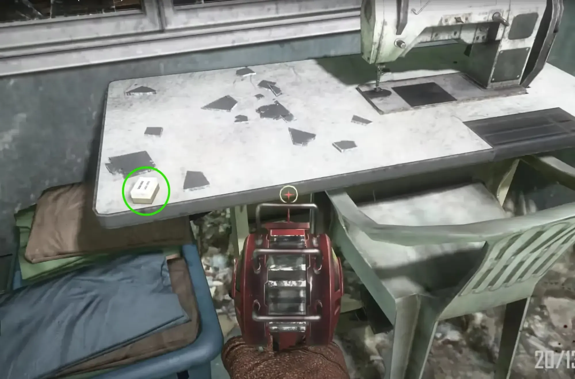 in the power switch room near a sowing table tile spawn