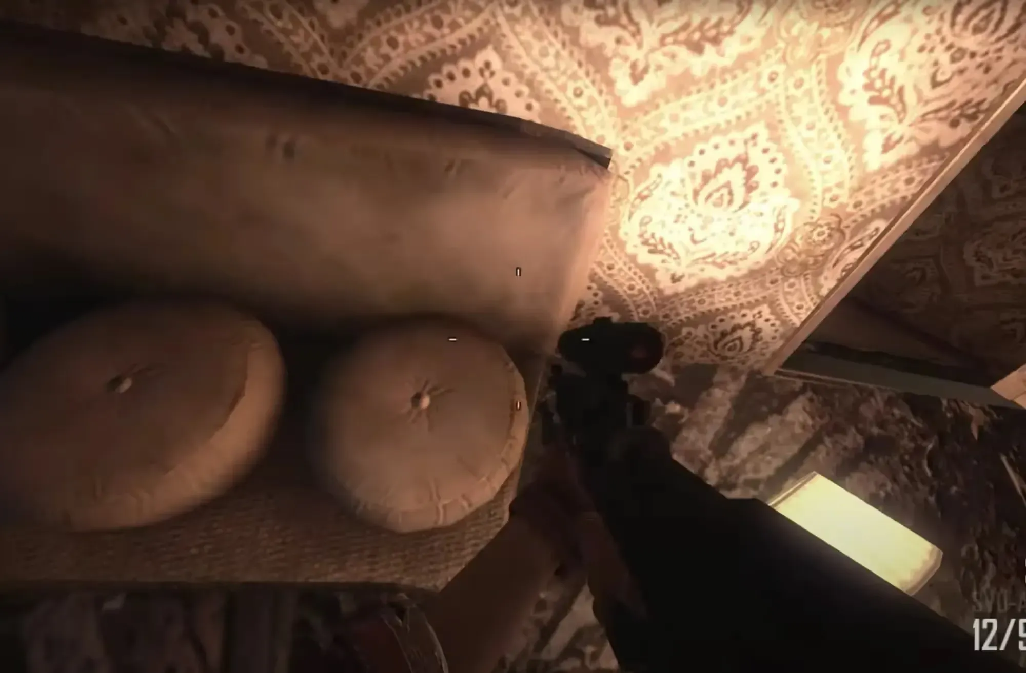in the upside down building on the couch tile spawn