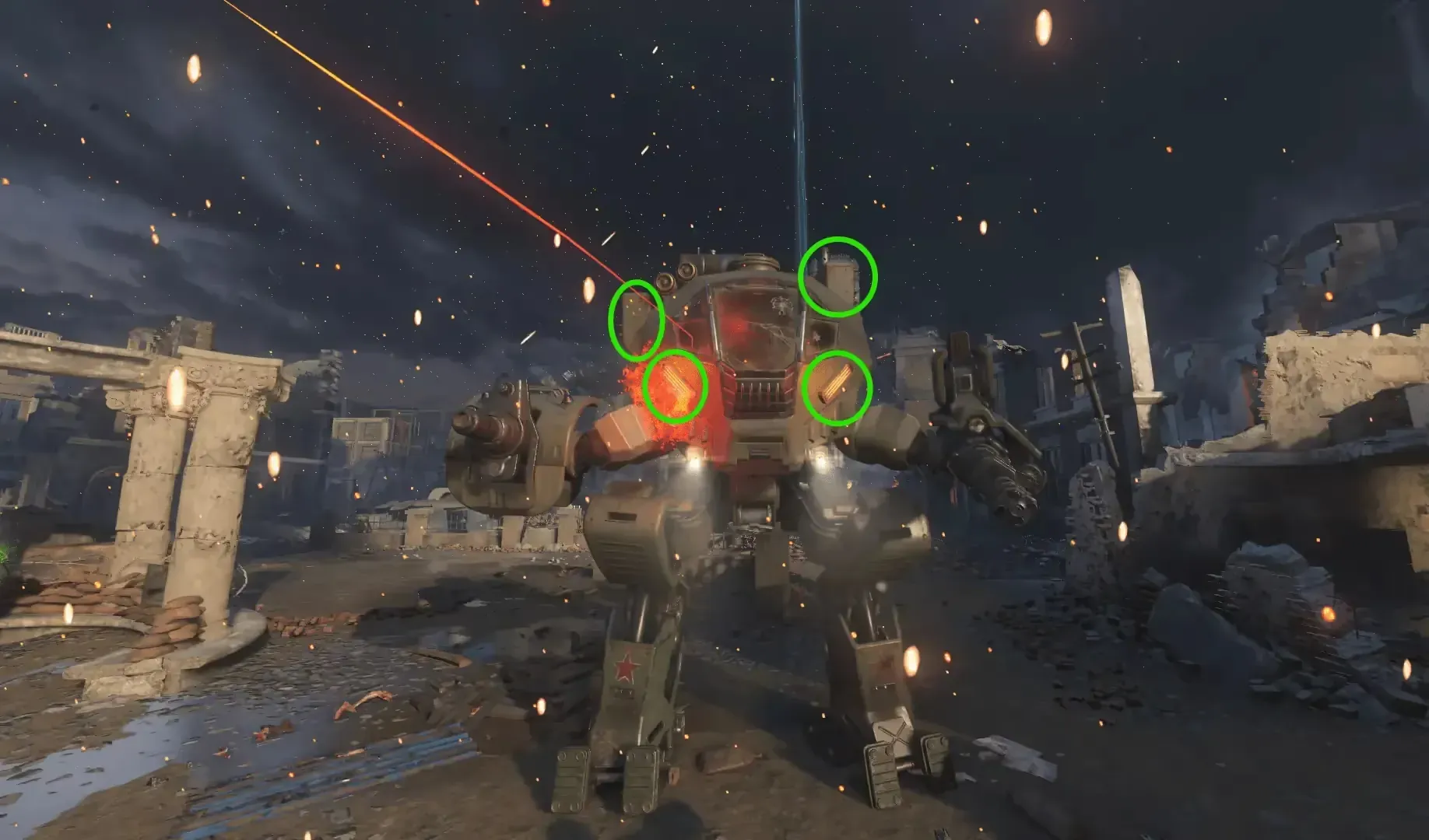 Damage the exposed front and upper weak points.