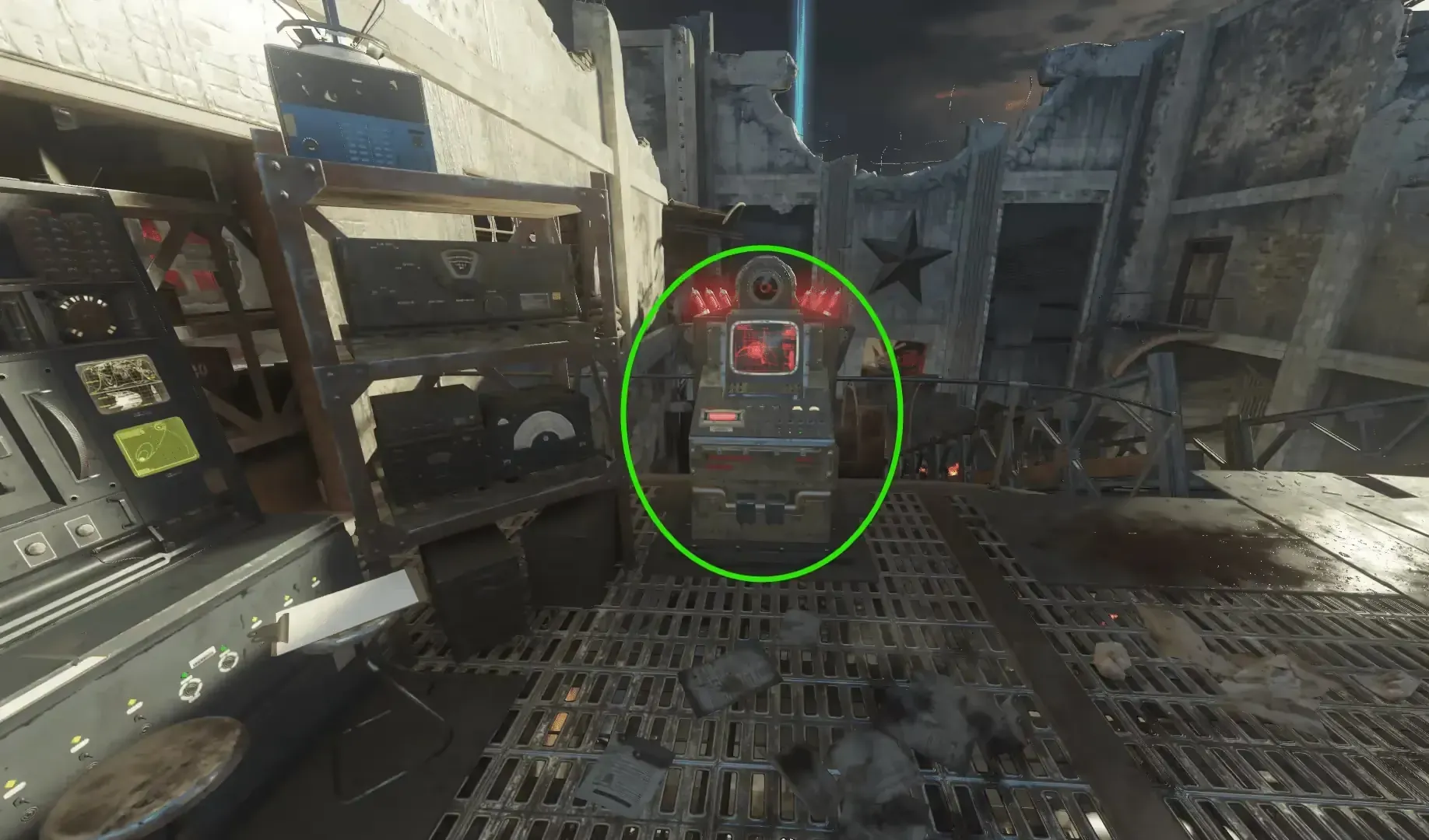 Red cylinder: Tank Factory terminal.