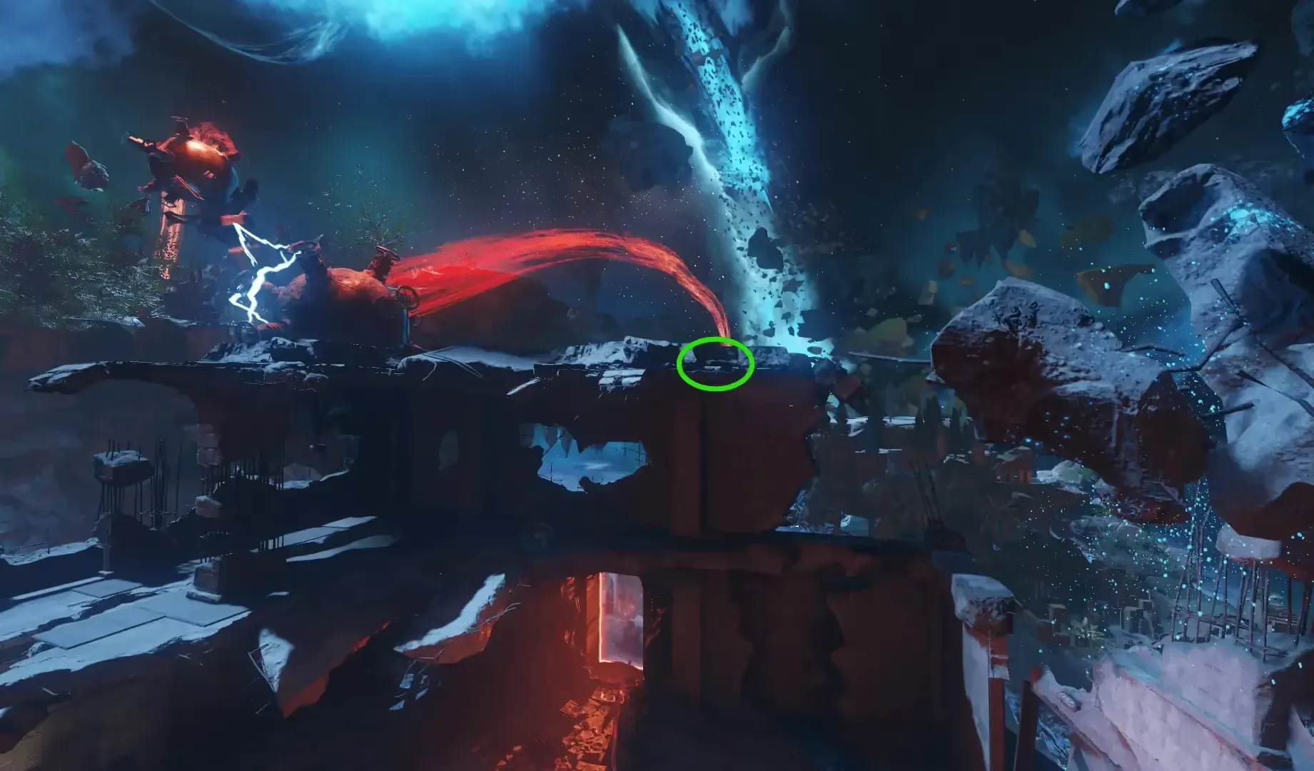 Nacht: Wall above the Der Eisendrache portal.