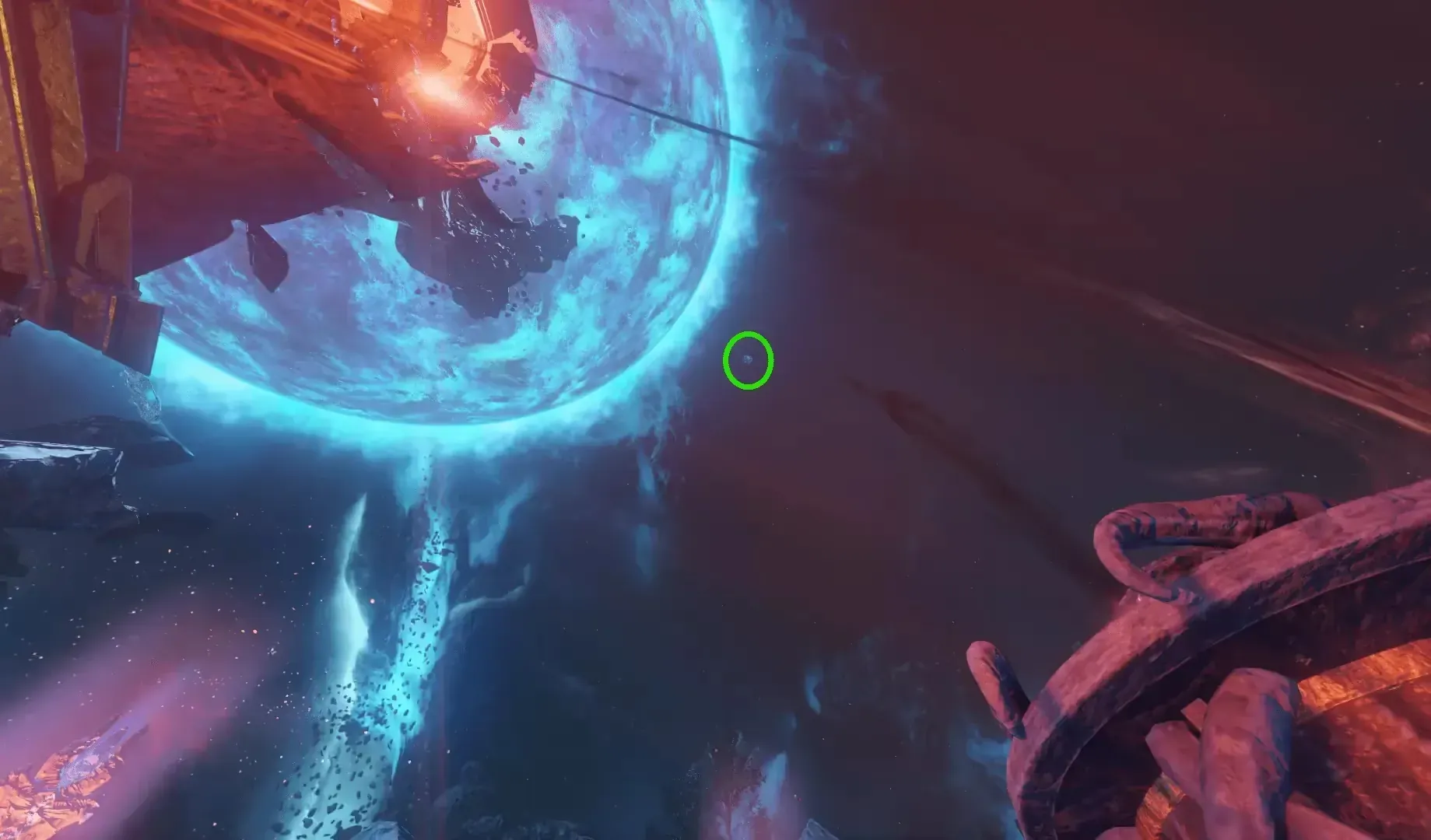 Sky rock sightline from spawn.