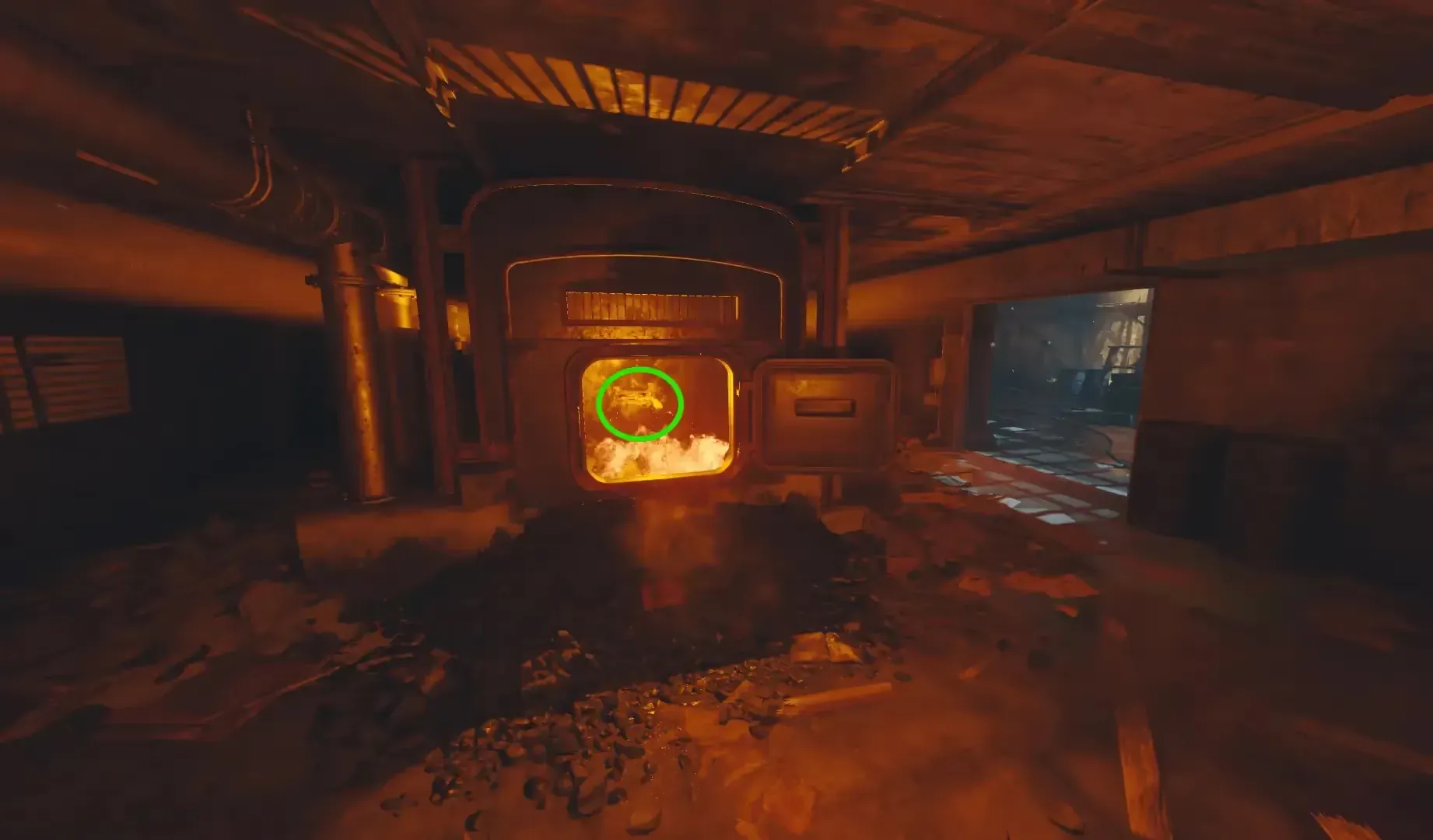 The Annihilator pickup inside the furnace.