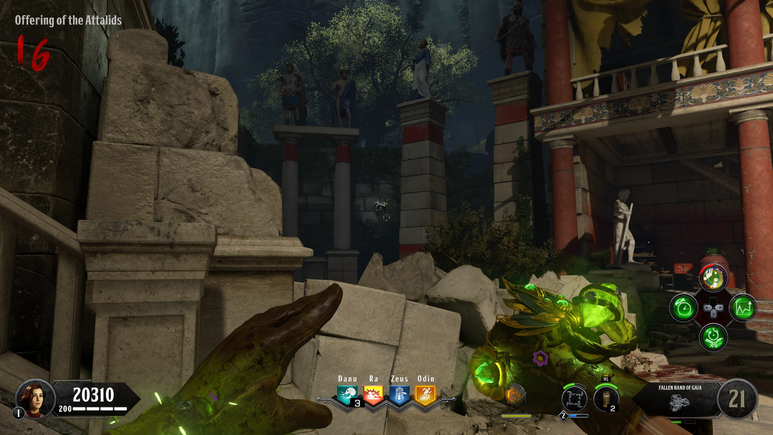 The first Gaia root is left of Danu at Offering of the Attalids.