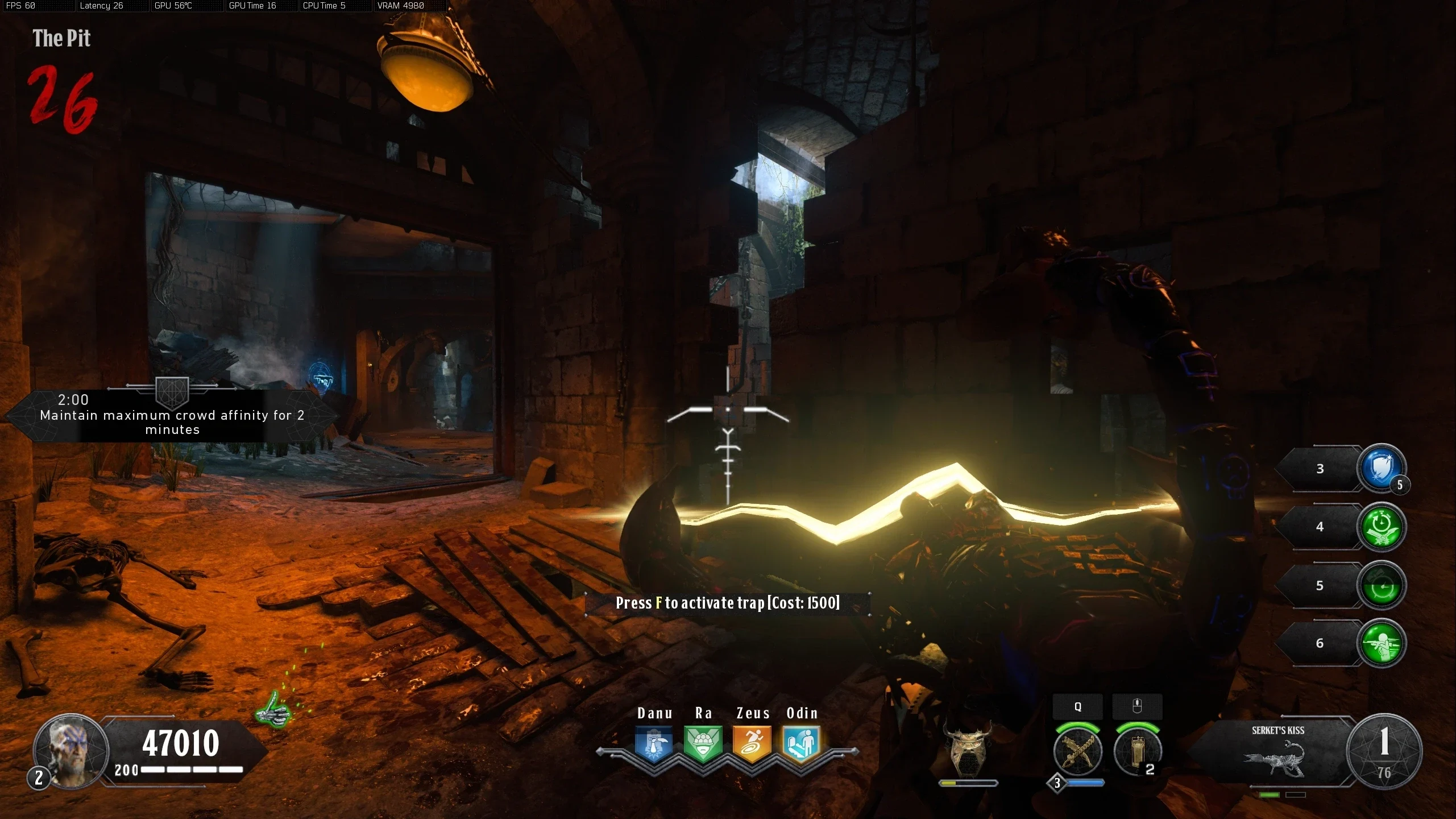 The Pit: align the symbols and aim at the middle of the visible glyph.