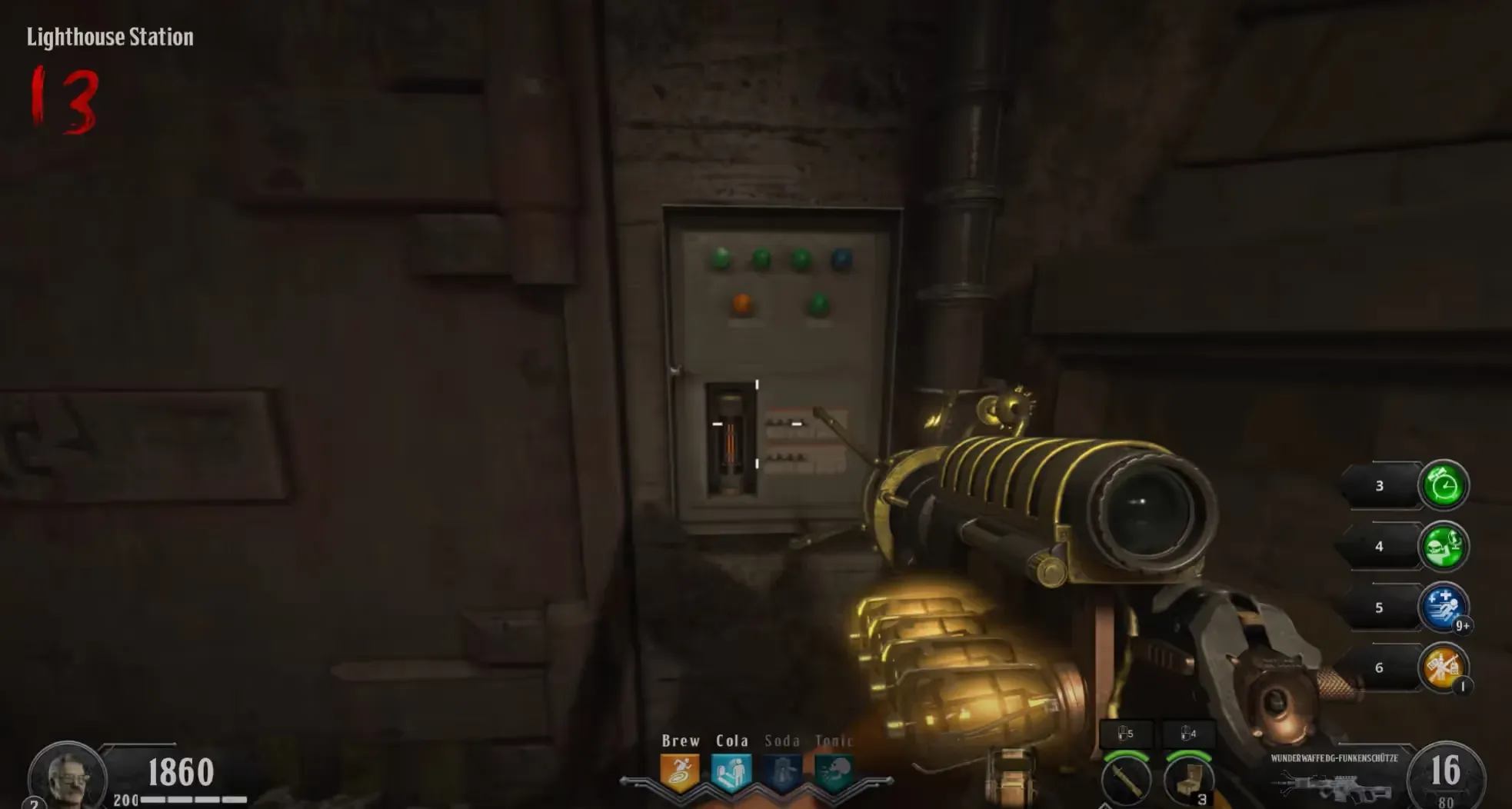 Place the fuse in the Lighthouse Station panel beside the locked door