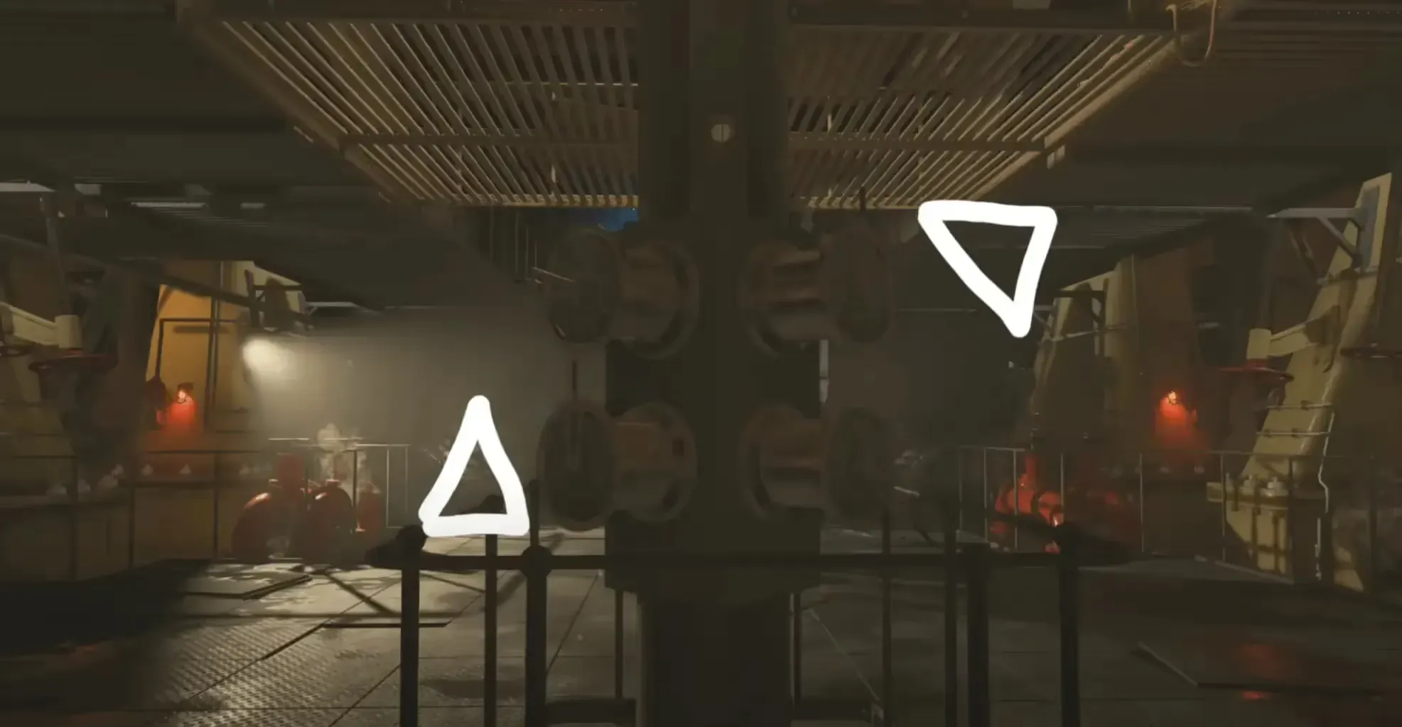 Engine Room: bottom-left Fire, top-right Water; set HOURS