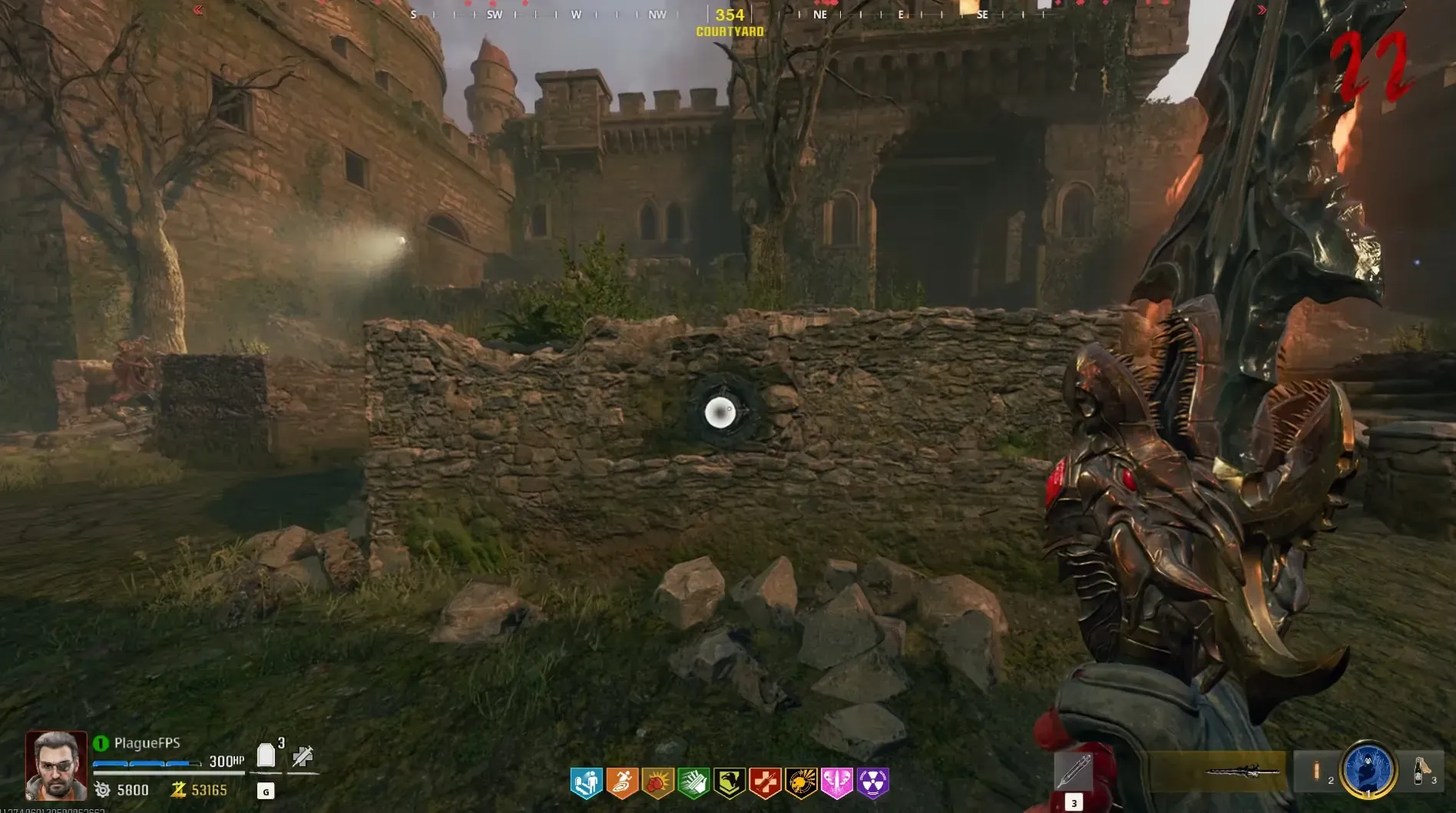 Courtyard holder for the fire trial