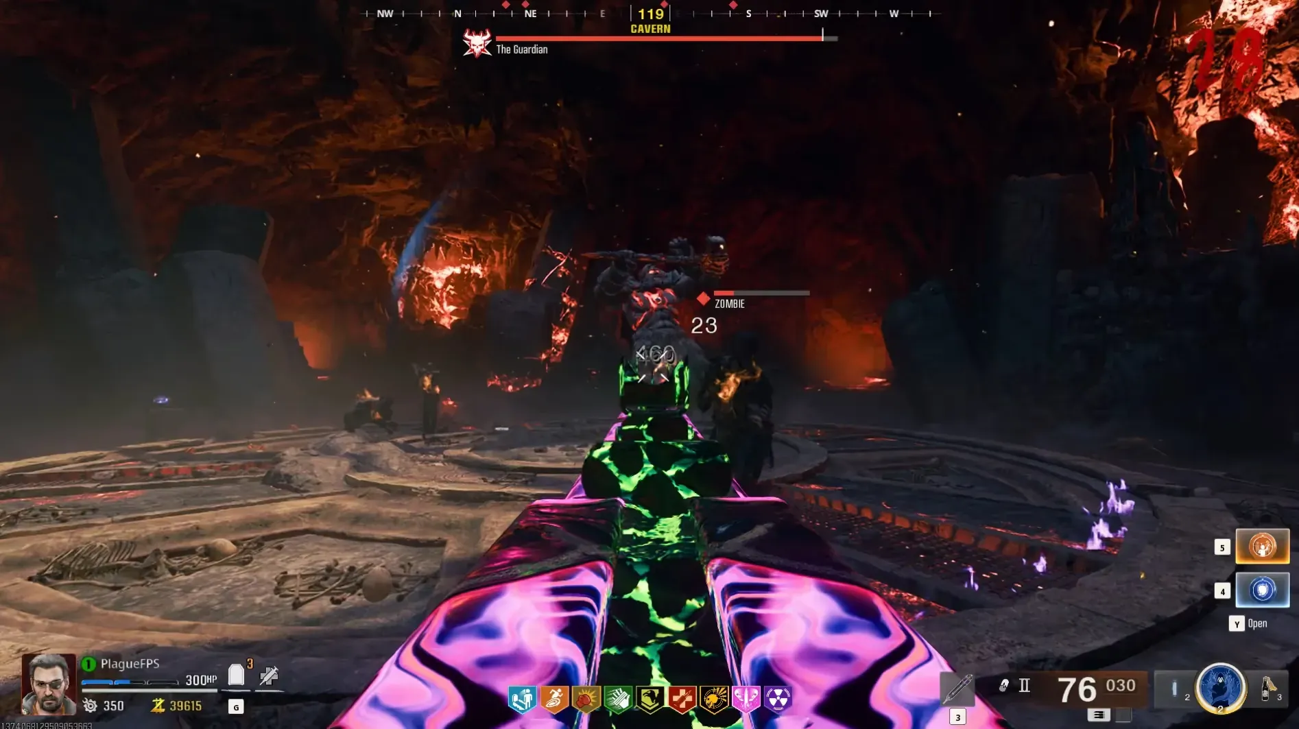 Break the Guardian’s armor to expose glowing damage points