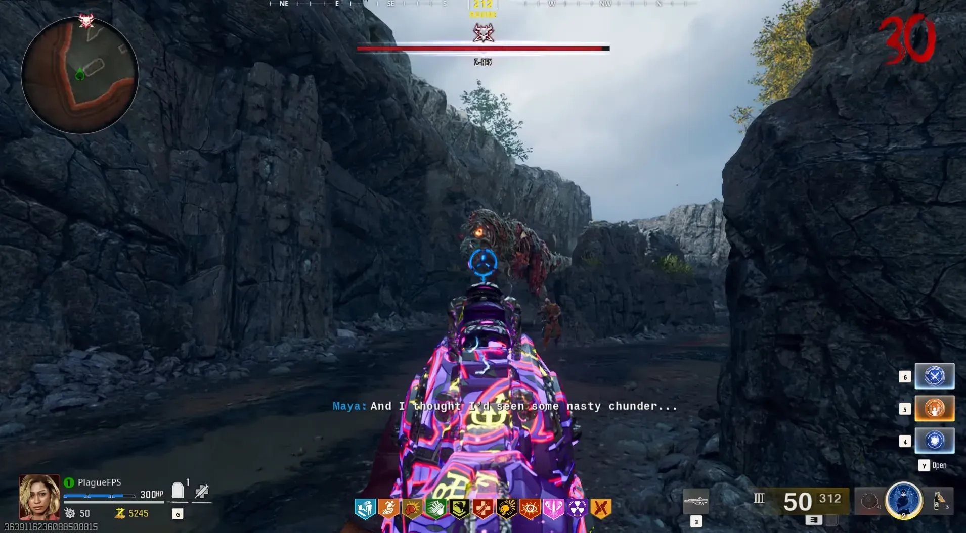Z-Rex’s glowing flank is a major damage opportunity