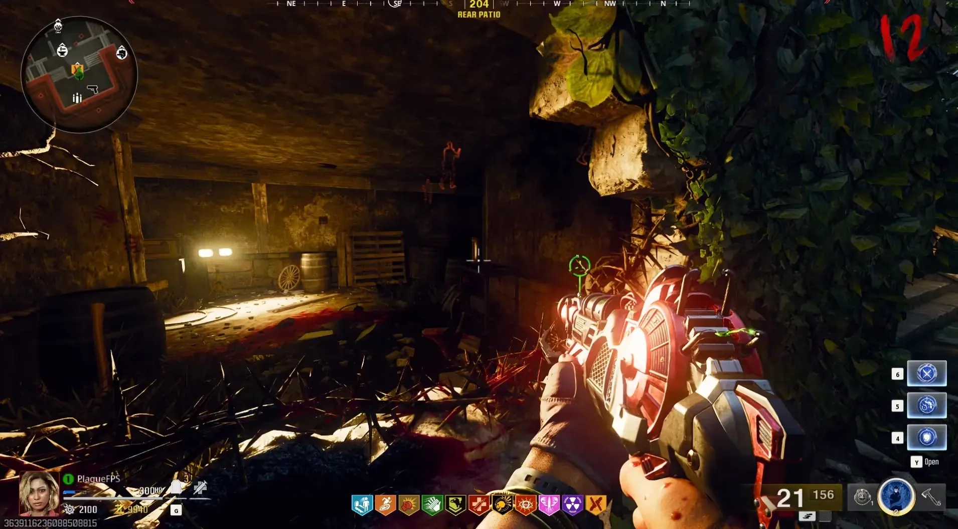 Rear Patio: the canister sits behind the barrier near Double Tap