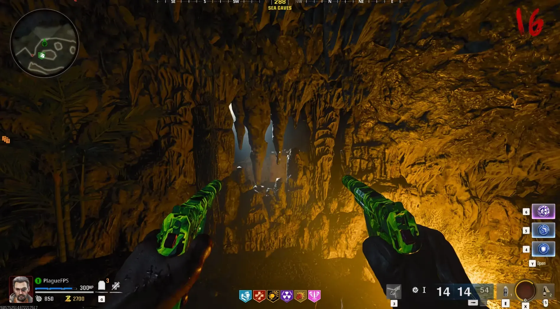 Melee Macchiato breaks this Sea Caves wall to expose the captain