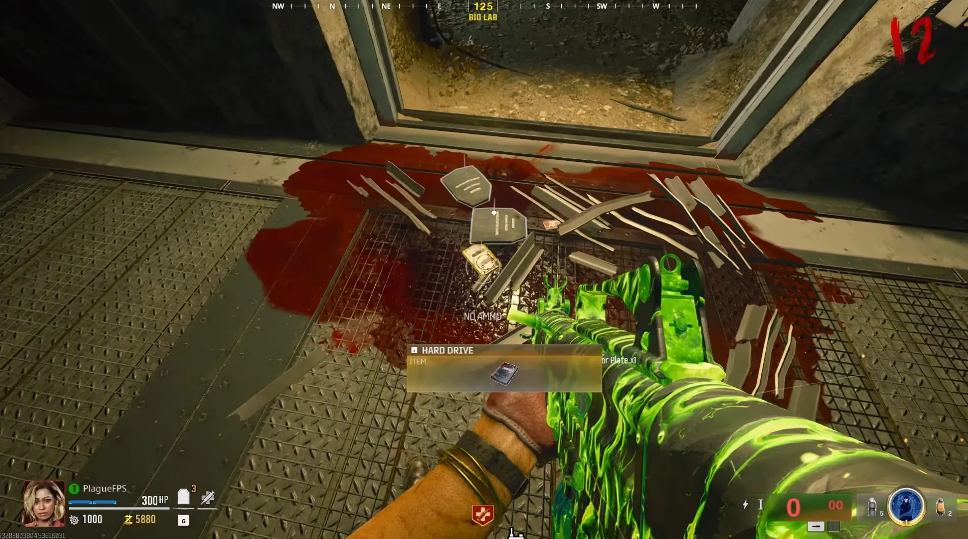 Take the dropped Hard Drive after shooting the active trap