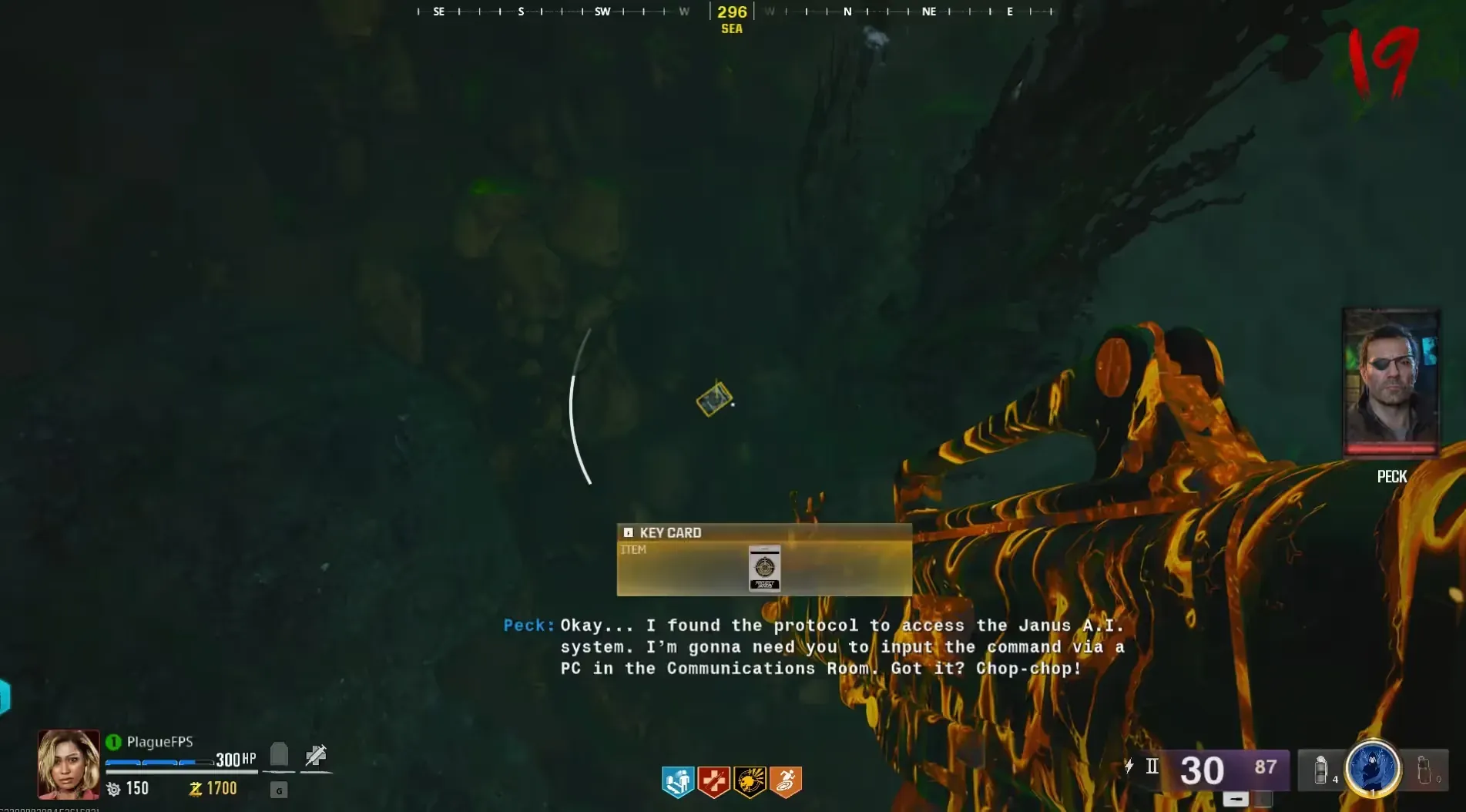 Find the Project Janus Keycard underwater beneath Nathan’s chamber