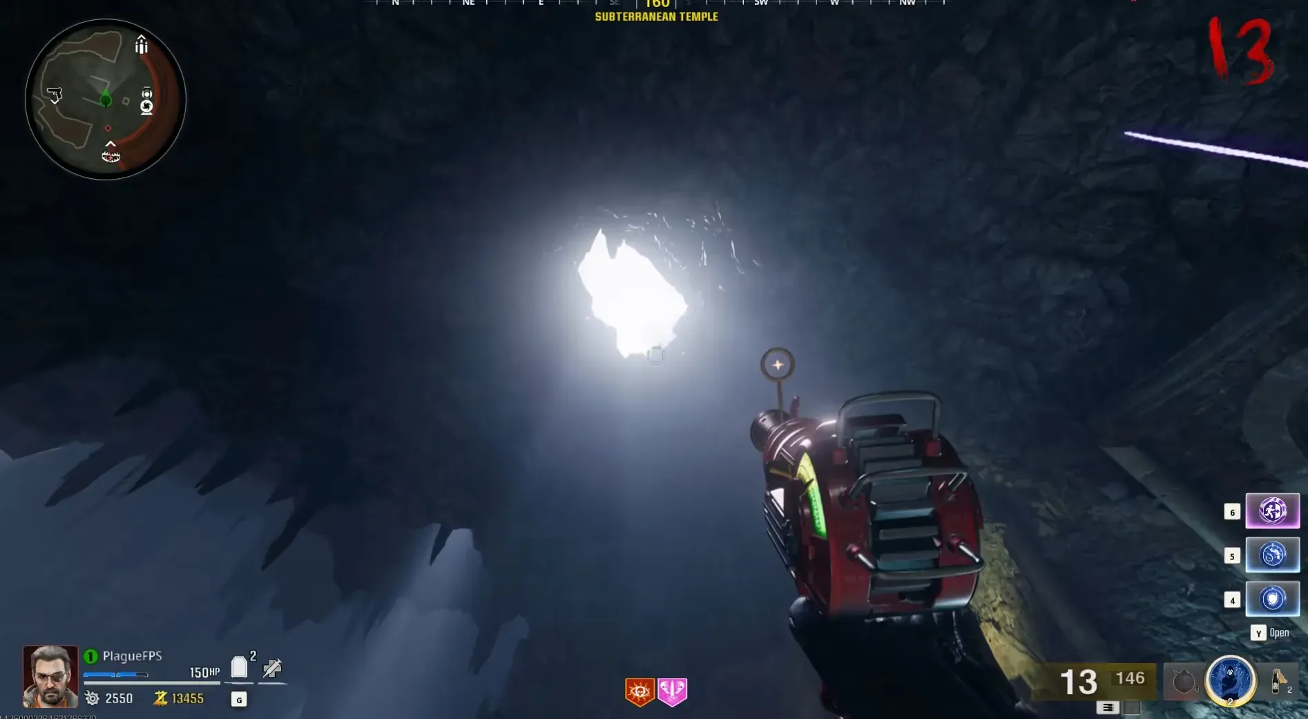 Vase 7: Subterranean Temple — Rim of the ceiling opening with the shaft of light