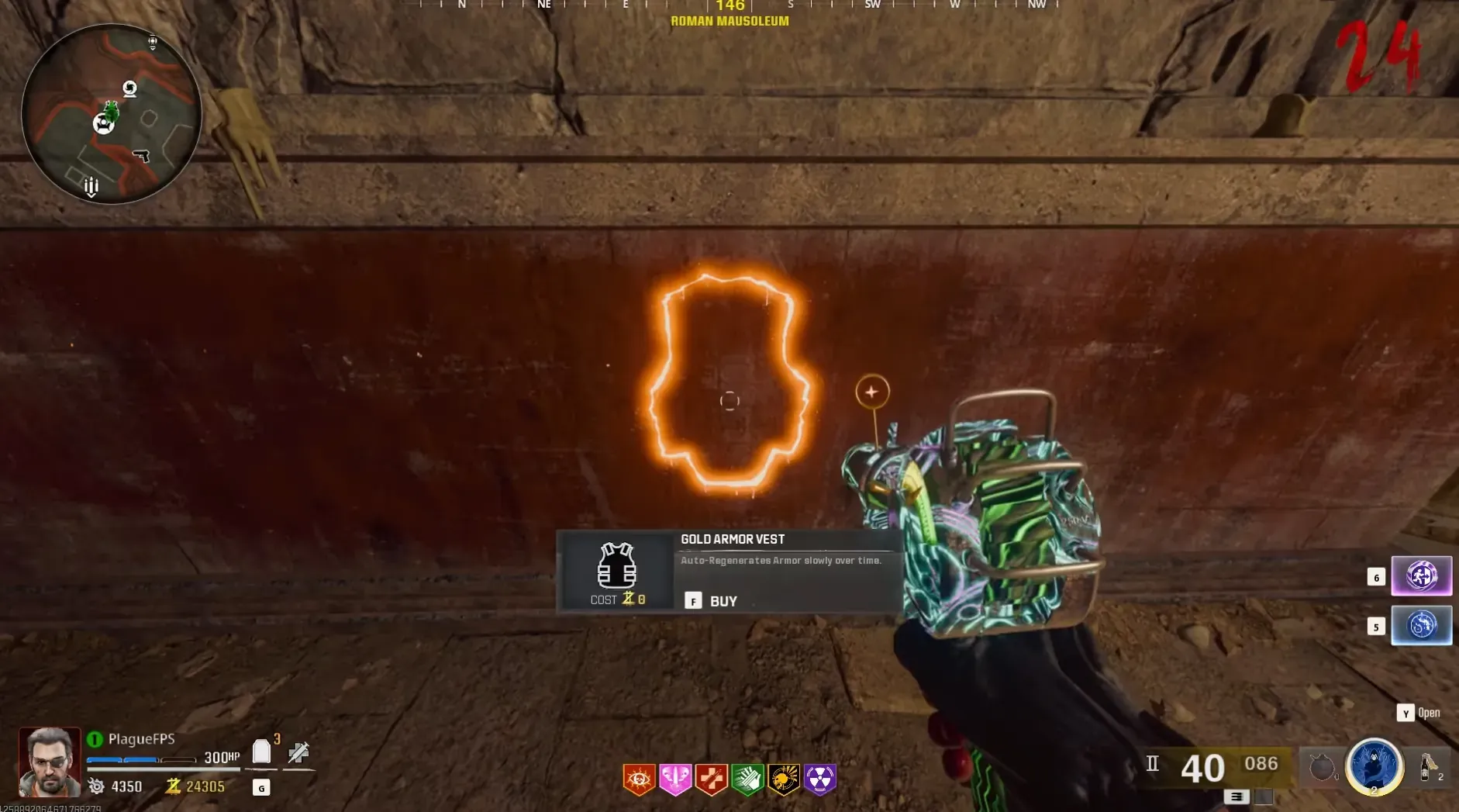 Golden Armor wall-buy in Roman Mausoleum
