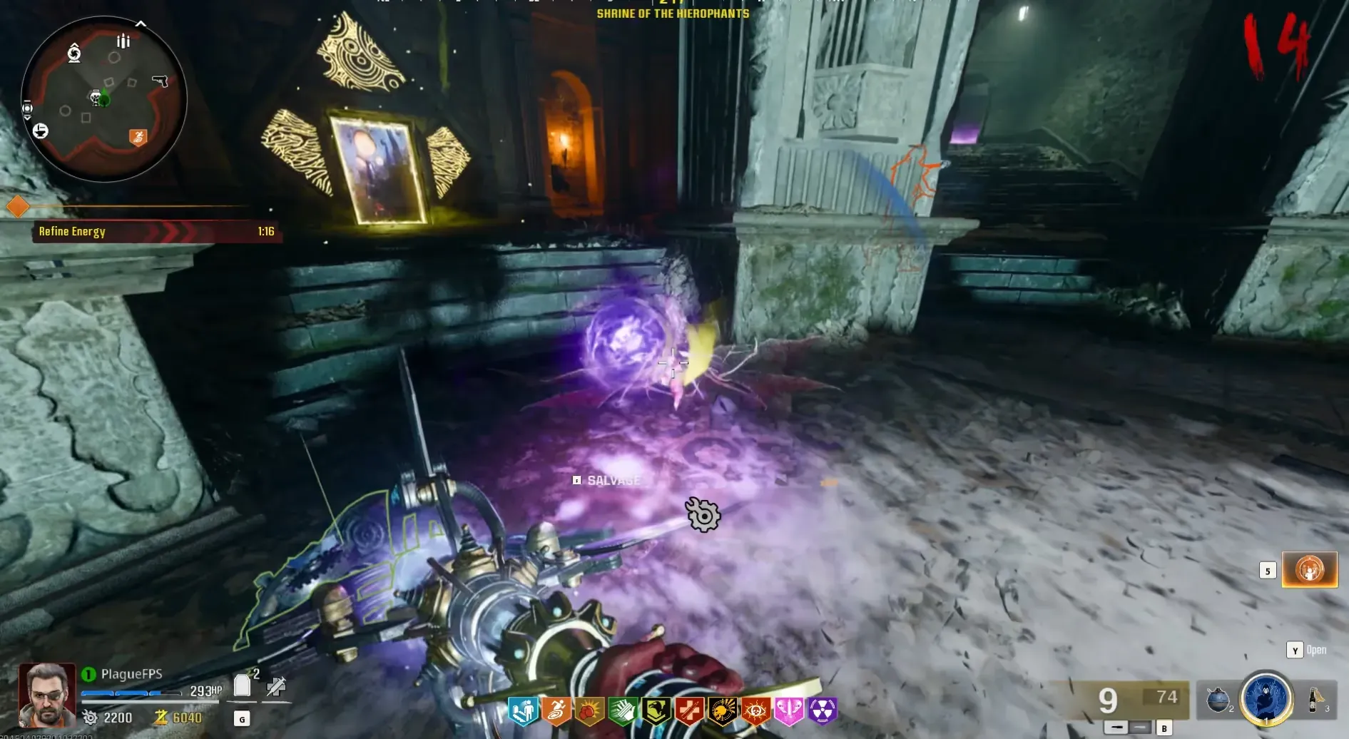 Collect the dropped Parasite energy and deposit it