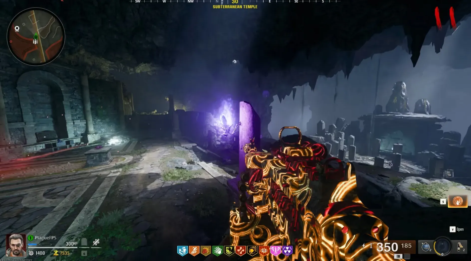 Convenient Subterranean Temple lantern position