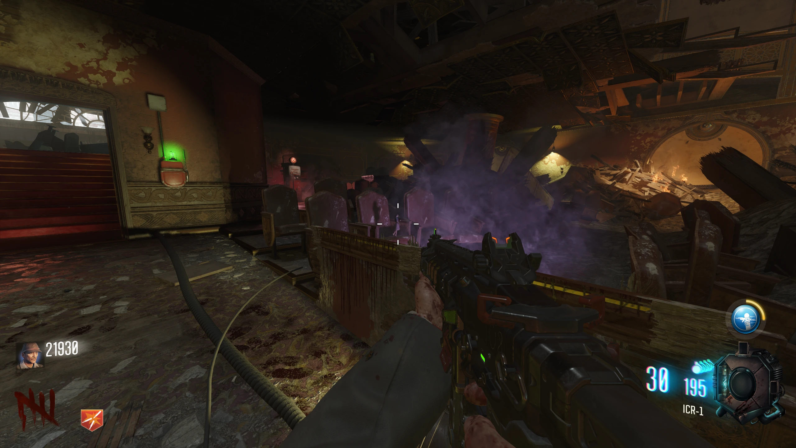 Theatre Area - On a seat in a zombie spawn, on the Juggernog side