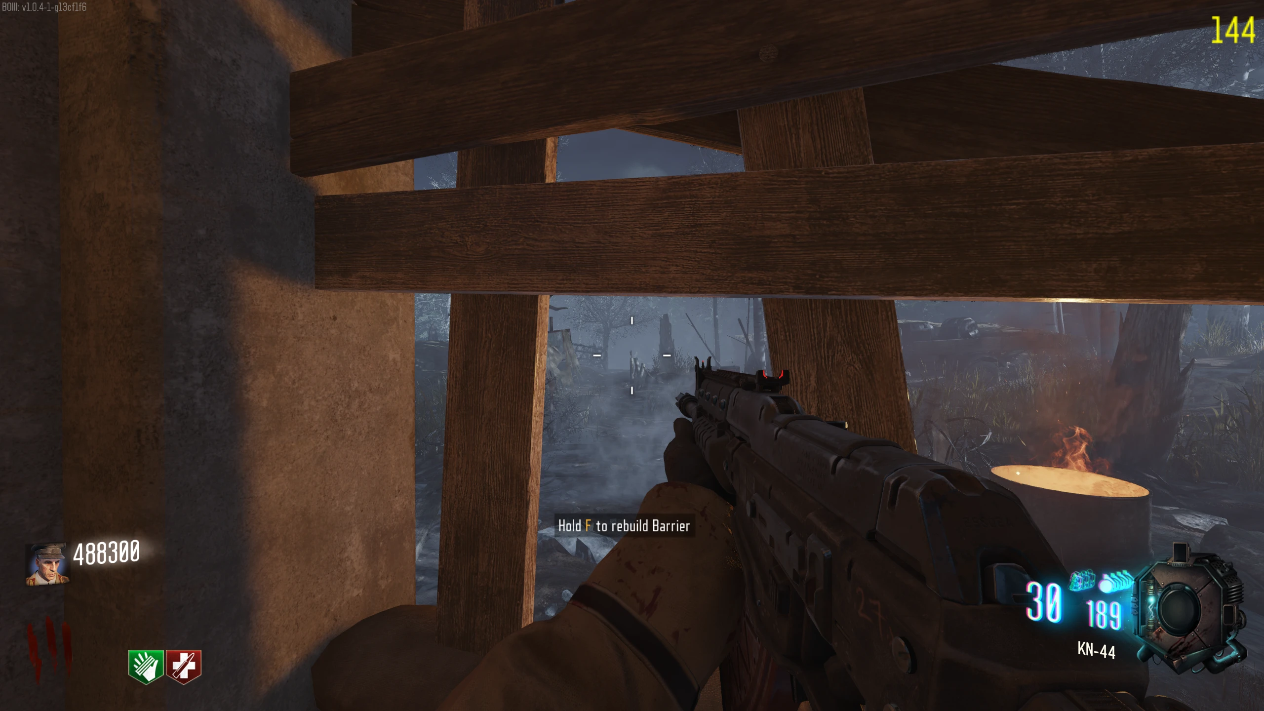 Ground Floor - On a fence post out the window diagonal from Mule Kick
