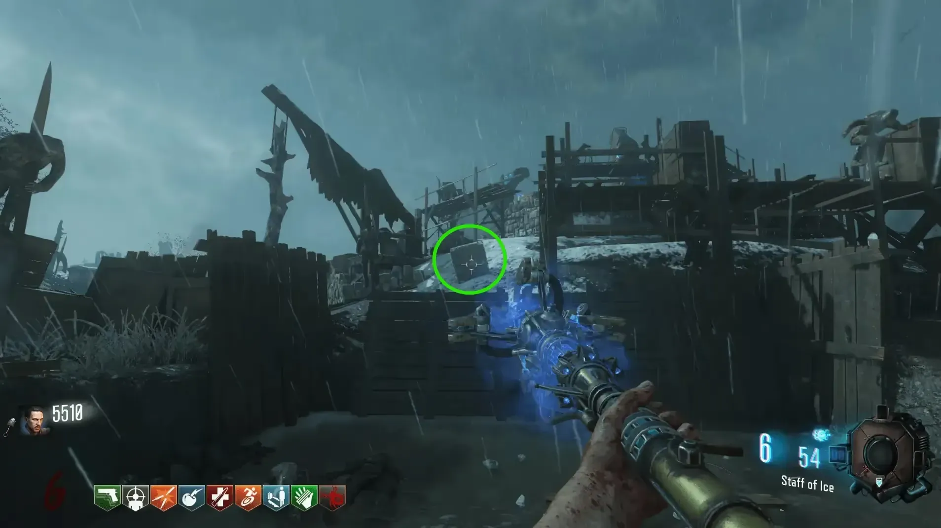 Near the footprint opposite the MP40 (BO2)/KN-44 (BO3) wall buy