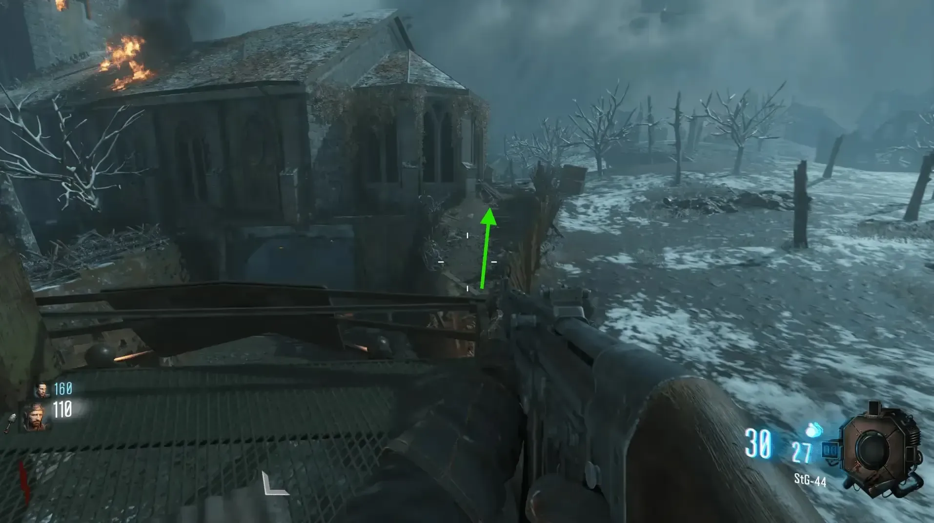 Dirt path just before the Church