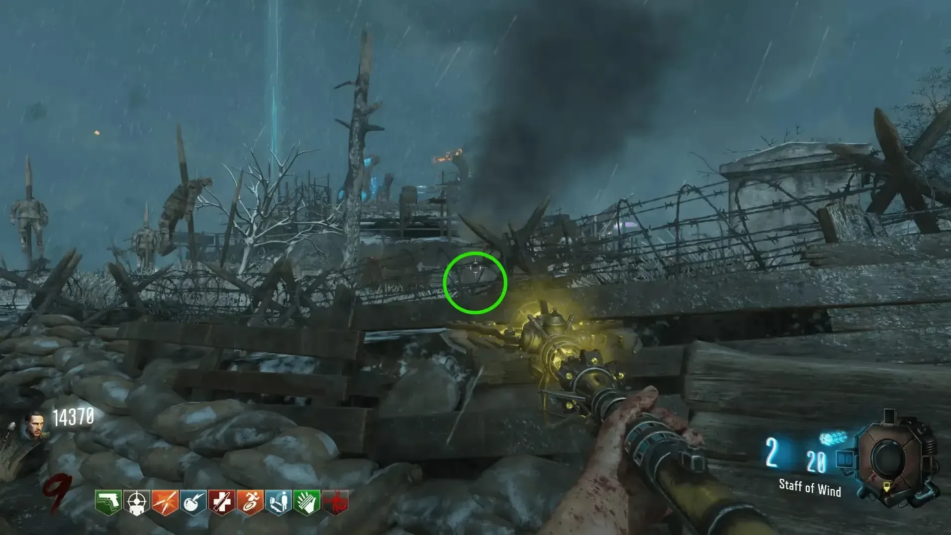 Outside the map, left of the Tank path when returning to the Church