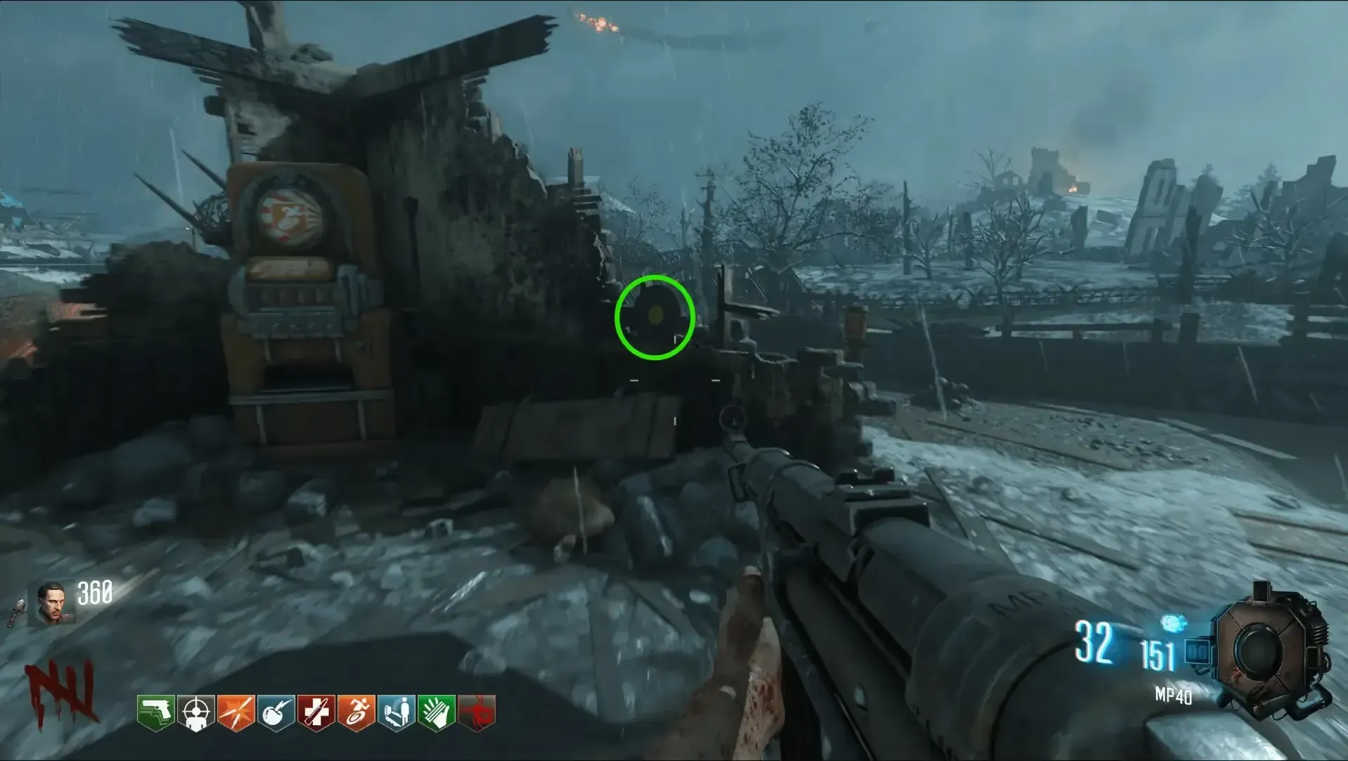 On the wall to the right of Stamin-Up