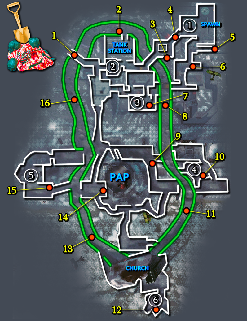 Glitching Queen: all sixteen red dig-site locations