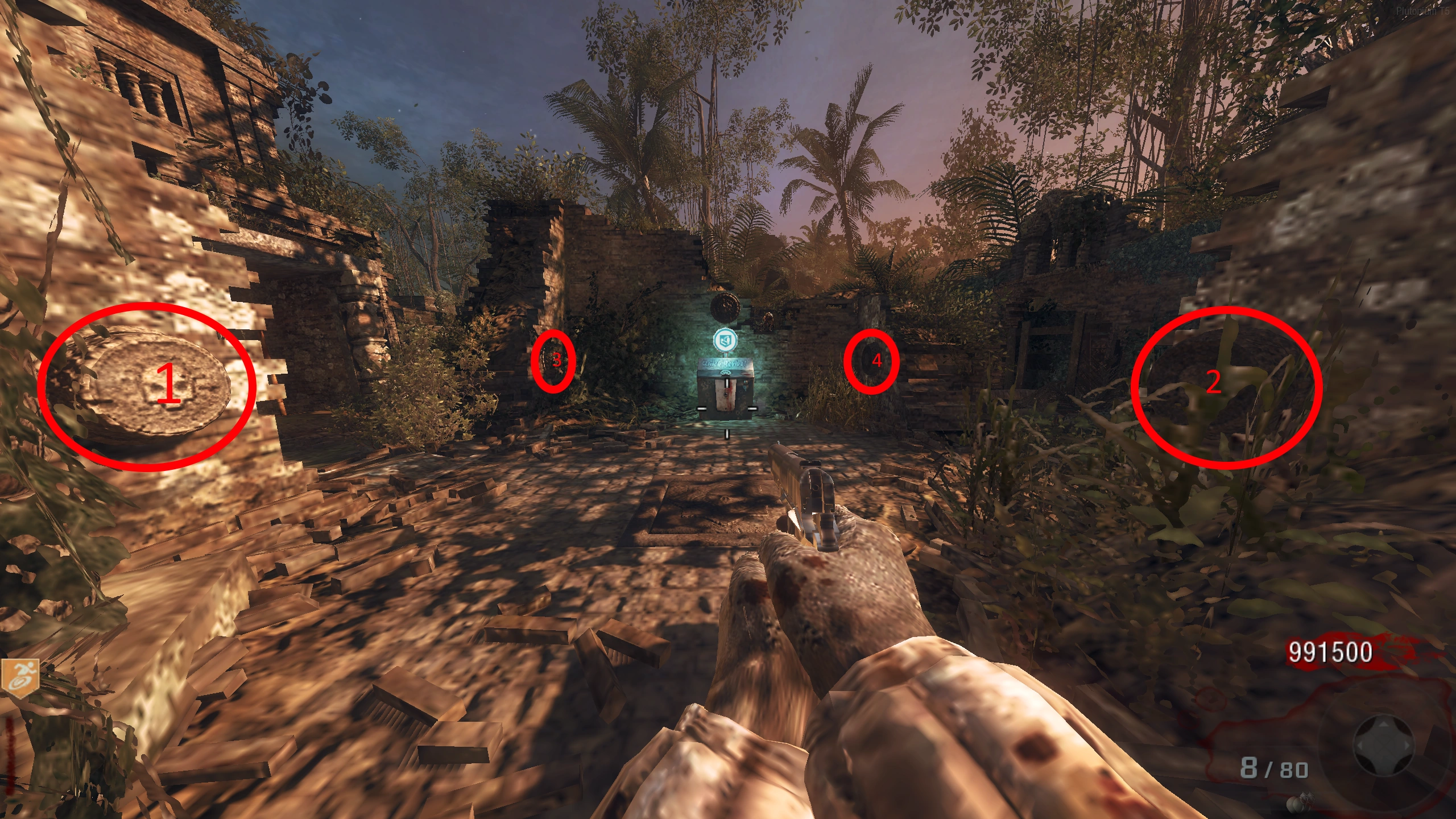 buttons in each of the corners around Quick Revive