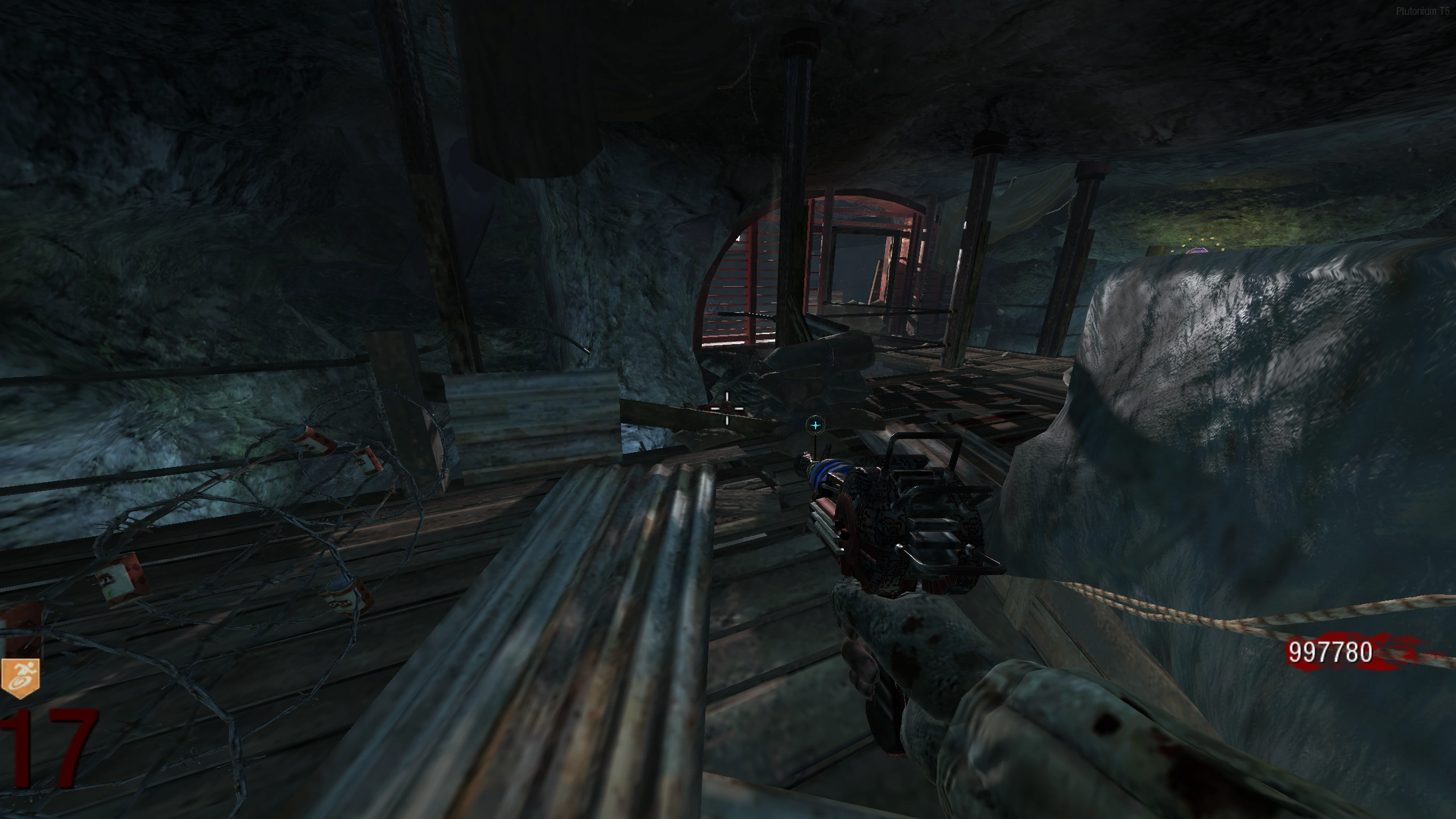 Minecart Side Underground - In the room with the minecart tracks, by the Barbed Wire, left of the Zombie spawn window
