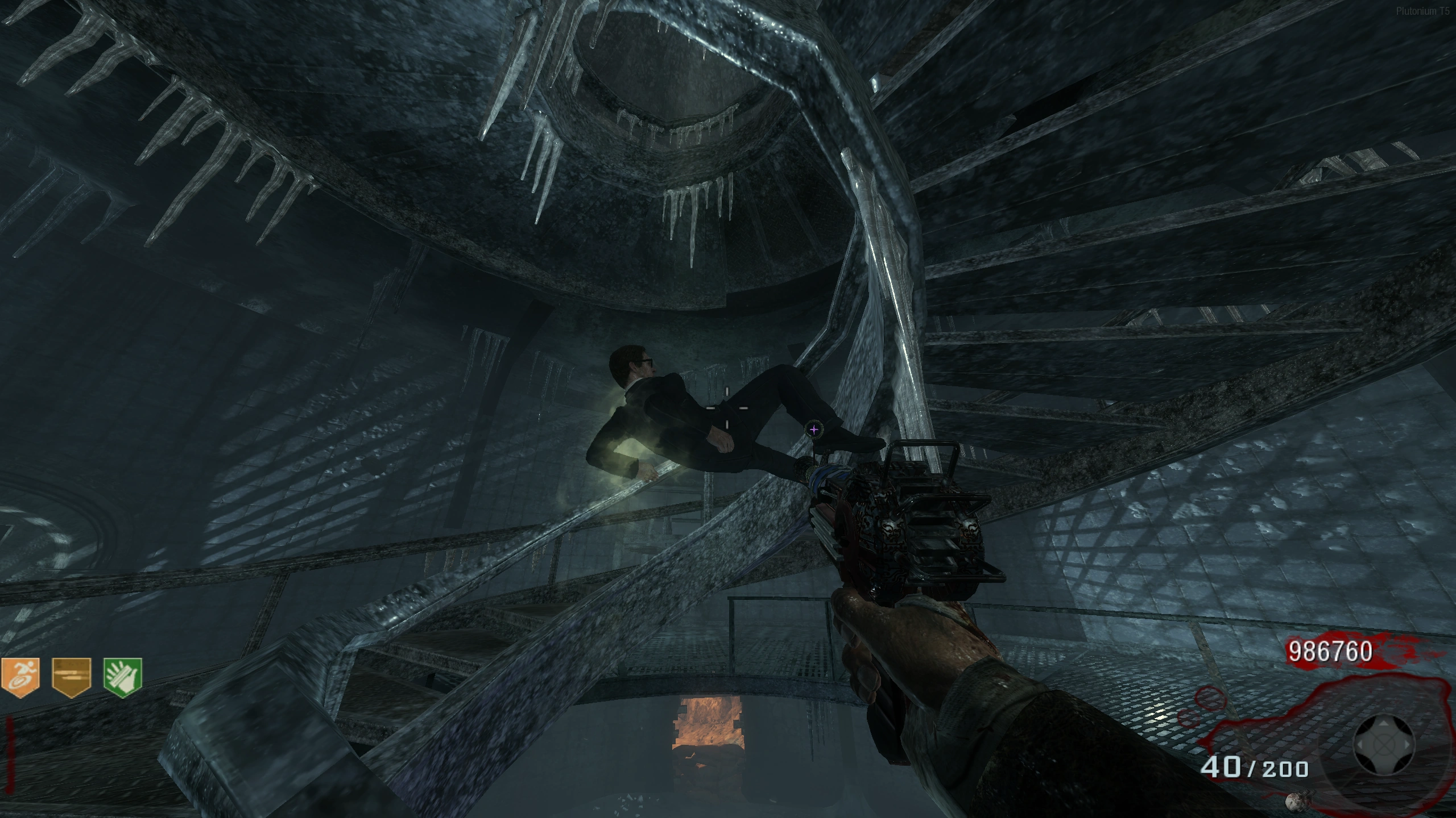 Damage the transformed human until it is downed before it reaches the top.