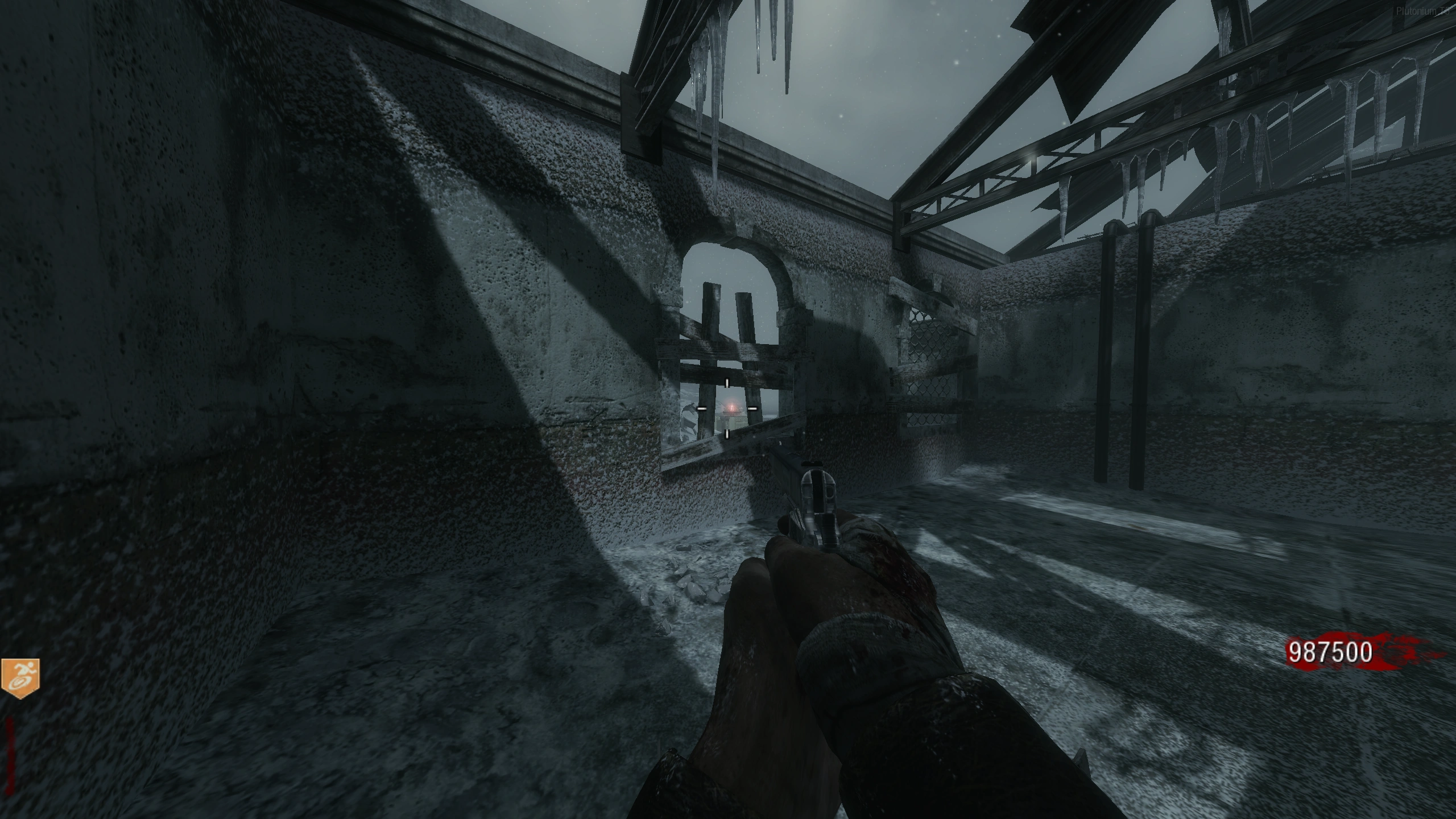 Behind the Lighthouse - Out the Zombie spawn window, left of the Stamin-Up machine