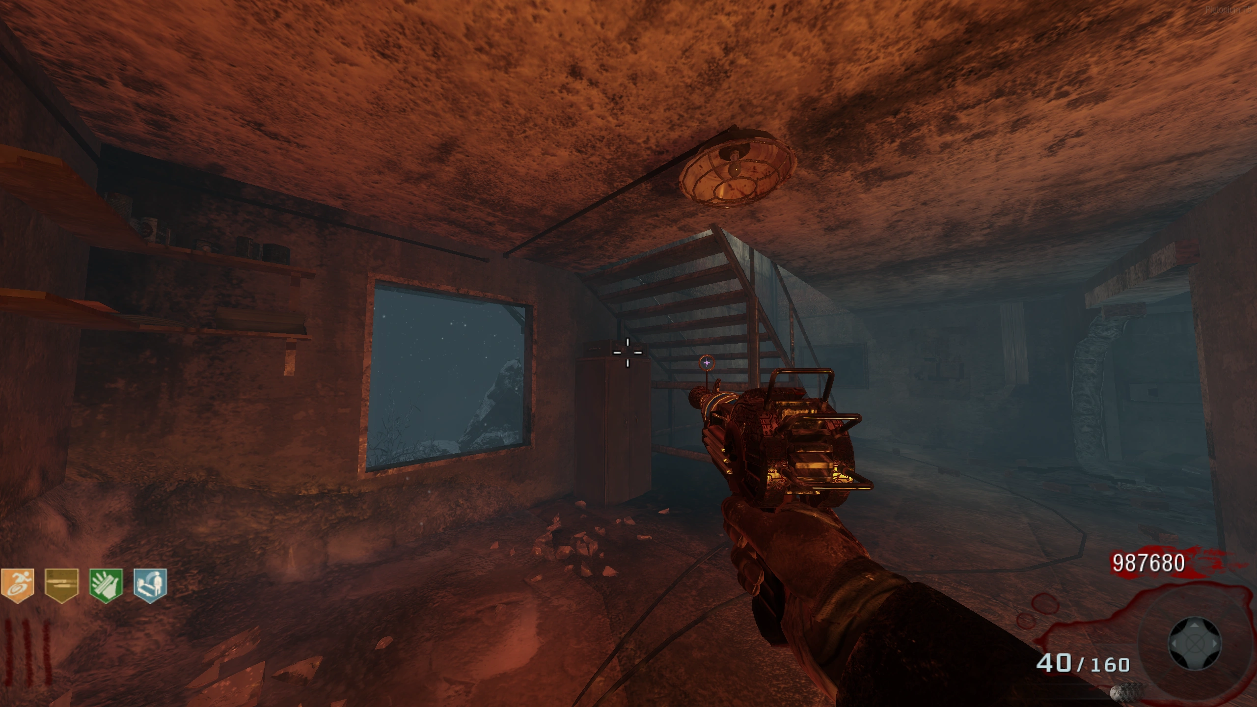 Metal Door Room - On a cabinet under the stairs, right of a Zombie spawn window