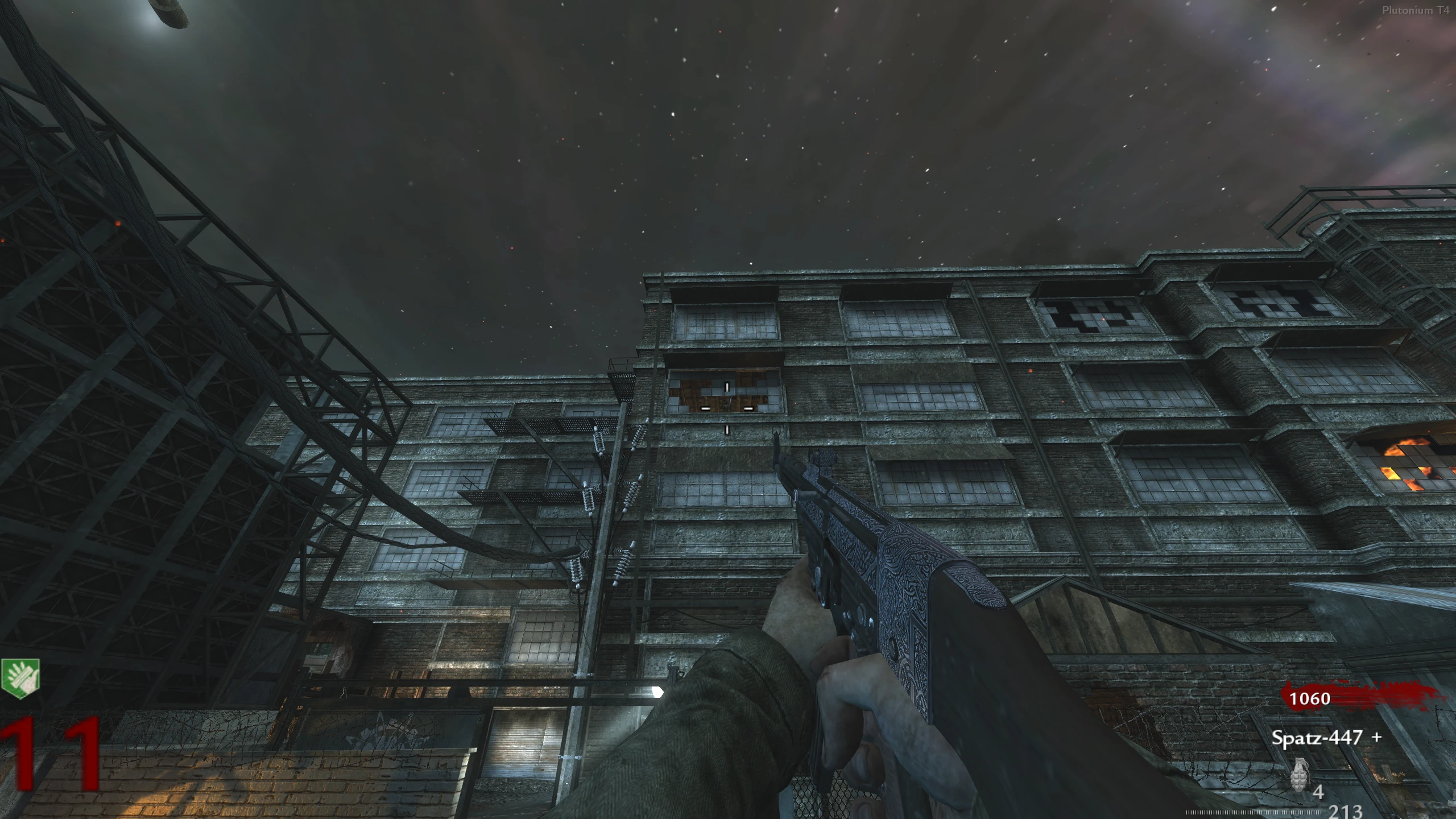 Spawn - In a broken window above the M1 Carbine wallbuy (toward Tele A)