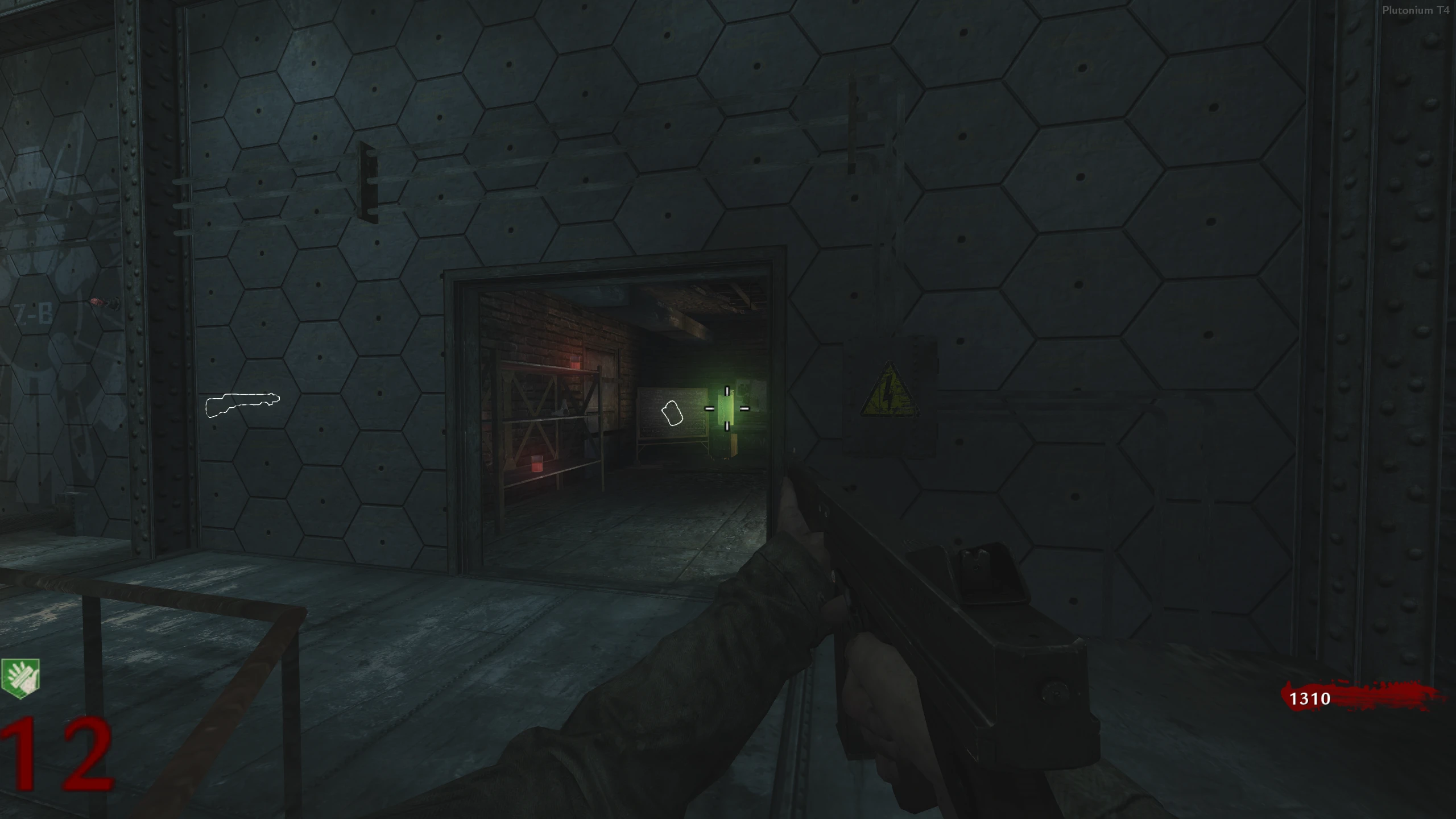 Teleporter B - In the side room, right of the teleporter, on a table beside the chalkboard