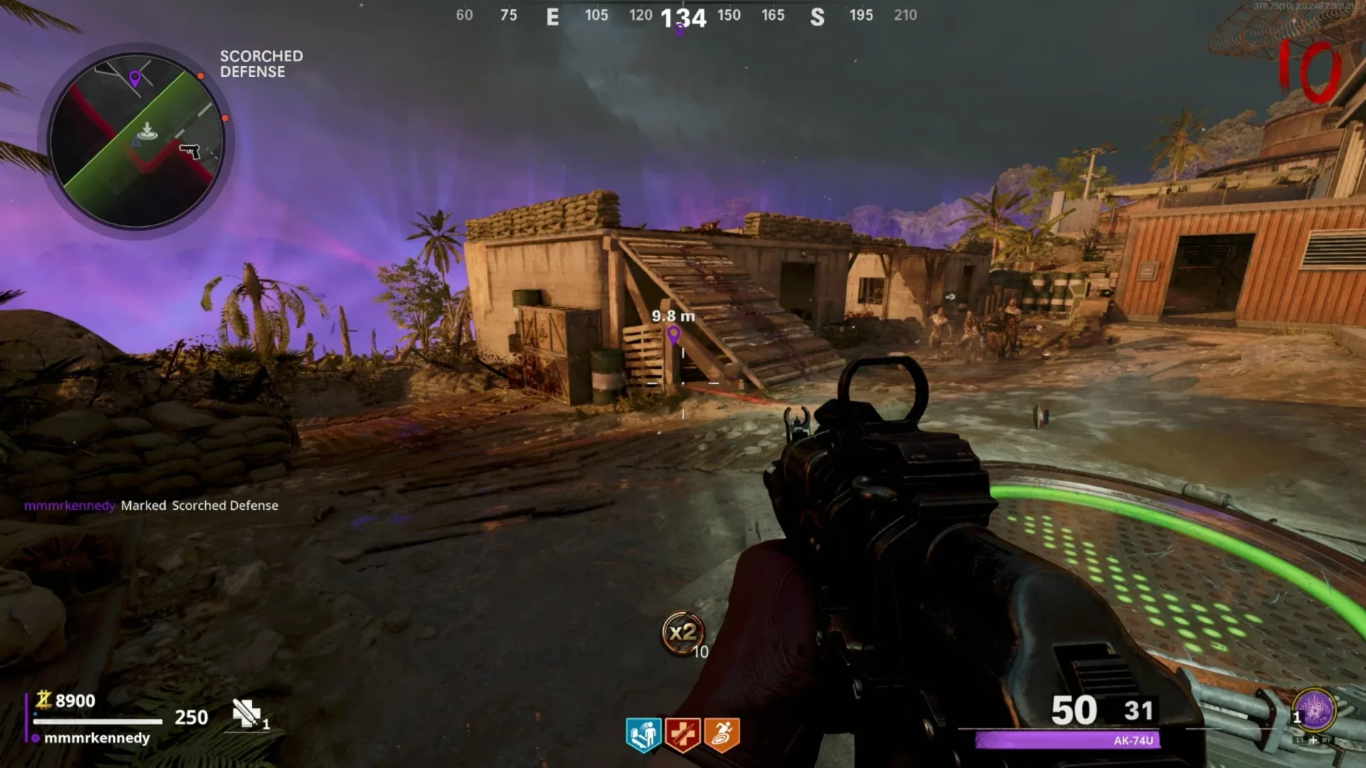 Head spawn: under Scorched Defense bunker stairs