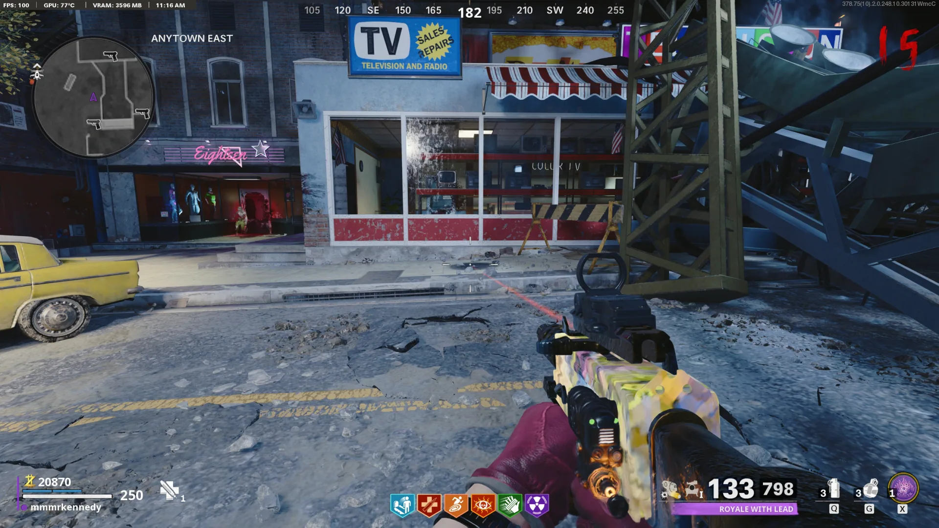 Landing patch: outside TV Store from the Bar roof