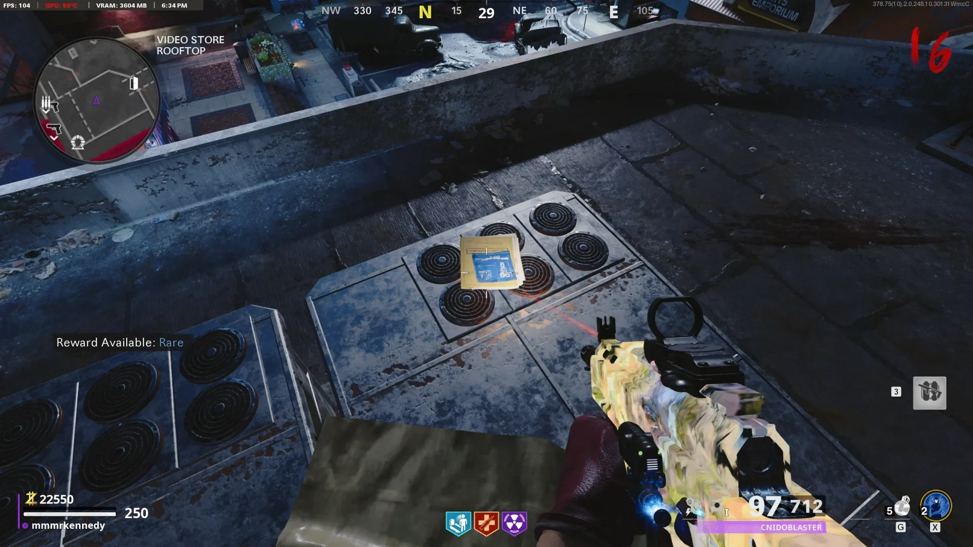 Sniper-course blueprint on the rooftop air conditioner