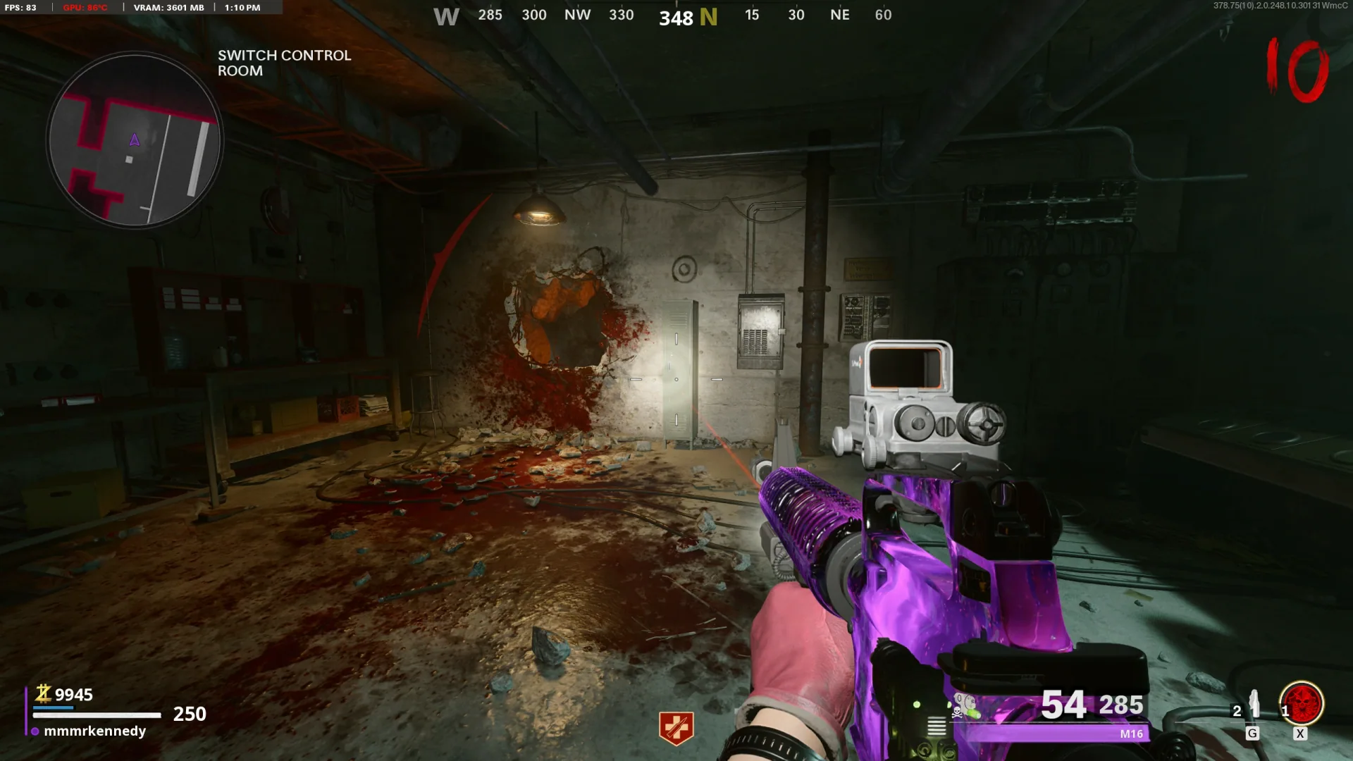 Command Klaus directly in front of the Switch Control locker