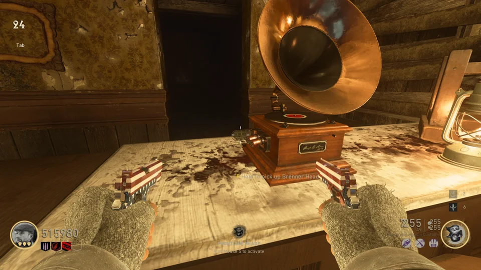 Gramophone light: green flashes and red repeat cue