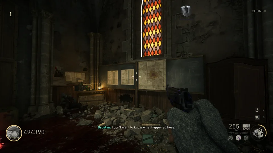 Find the pinned region on the church map