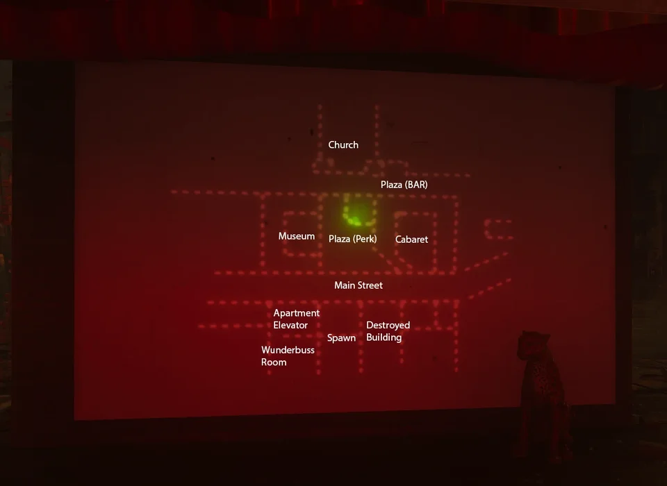 Projector map shows the currently active clown