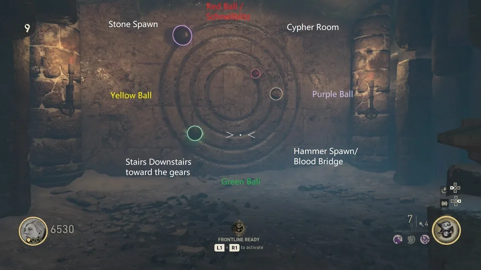 Cypher Room wall compared with Orrery landmarks